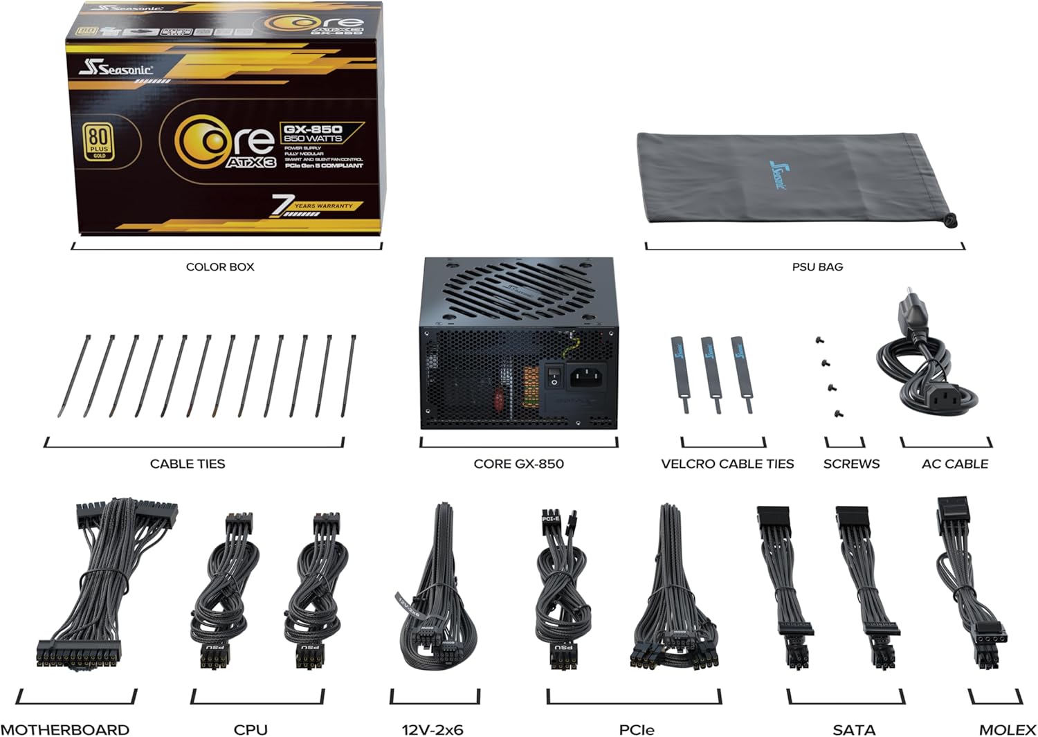 Seasonic Core GX-850-V2 850W ATX3.1 Black PC-Netzteil