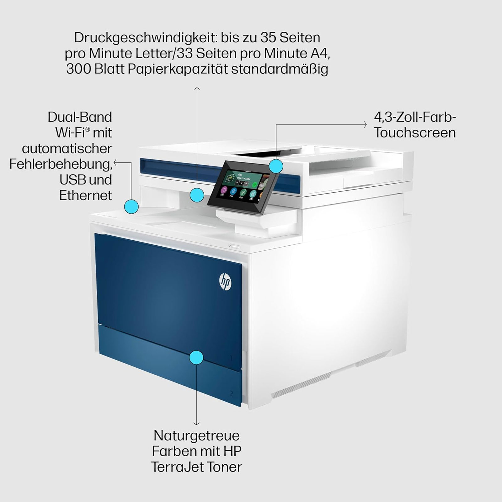 HP Color LaserJet Pro MFP 4302fdw Multifunktions-Farblaserdrucker