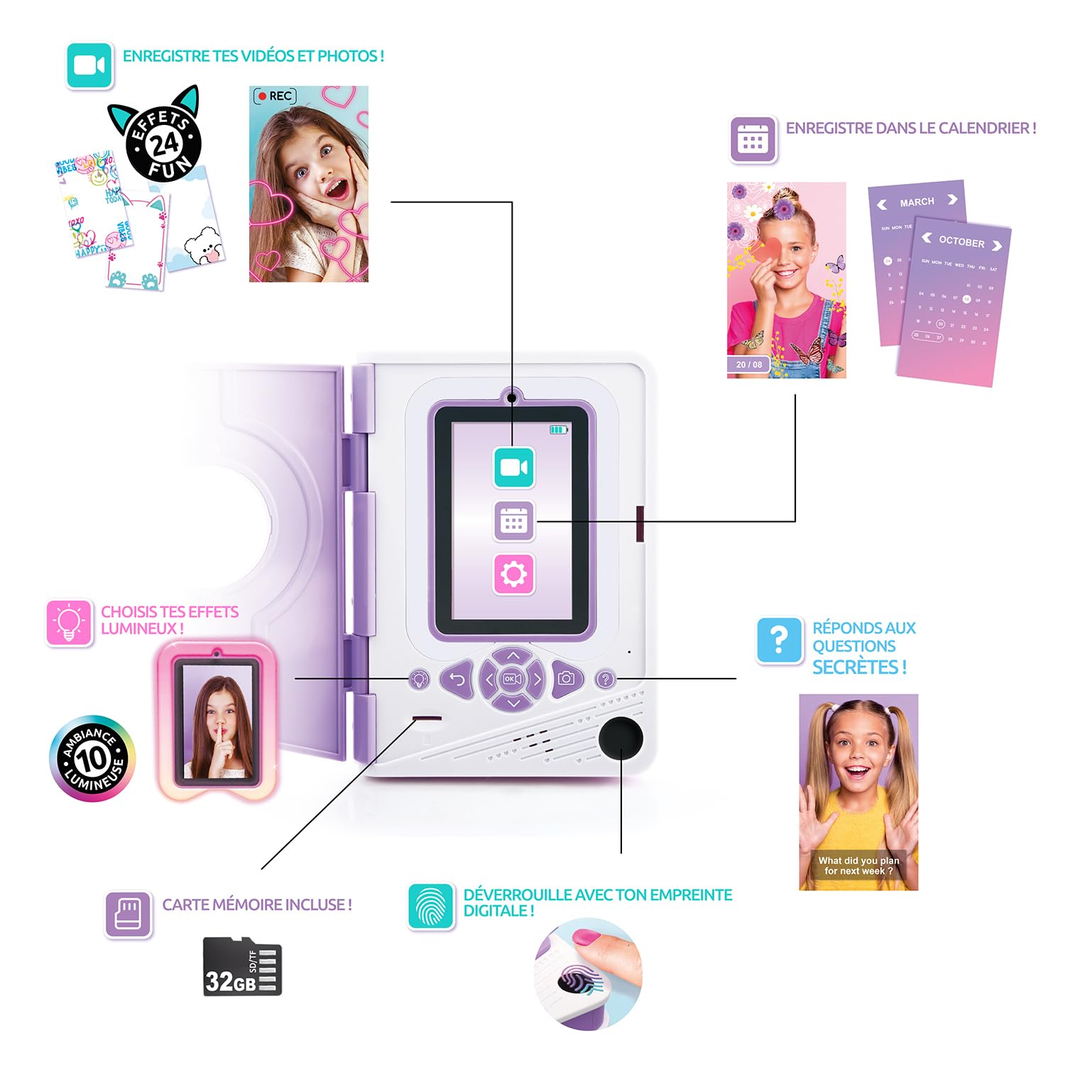 Canal Toys – Geheimnisvolles Videotagebuch für Kinder, Lila