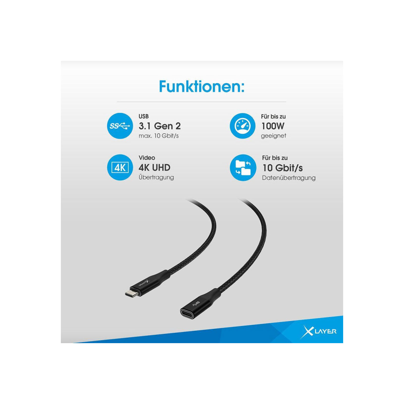 XLayer USB-C Verlängerungskabel 1,5m