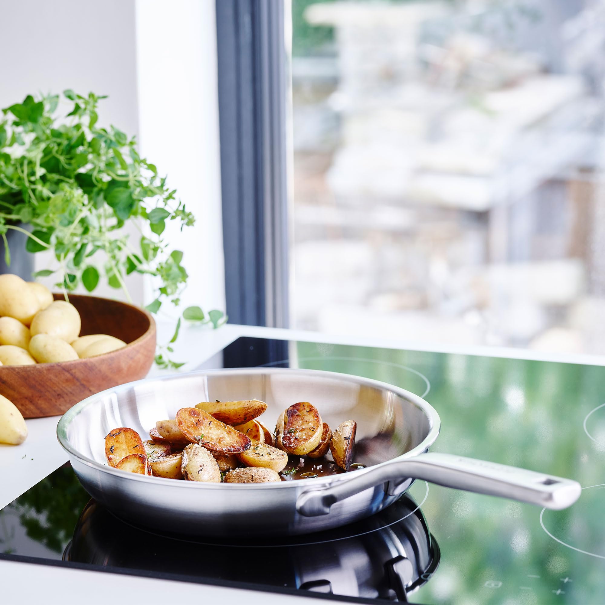 KitchenAid CC003254-001 Wok mit Glasdeckel 28cm Edelstahl