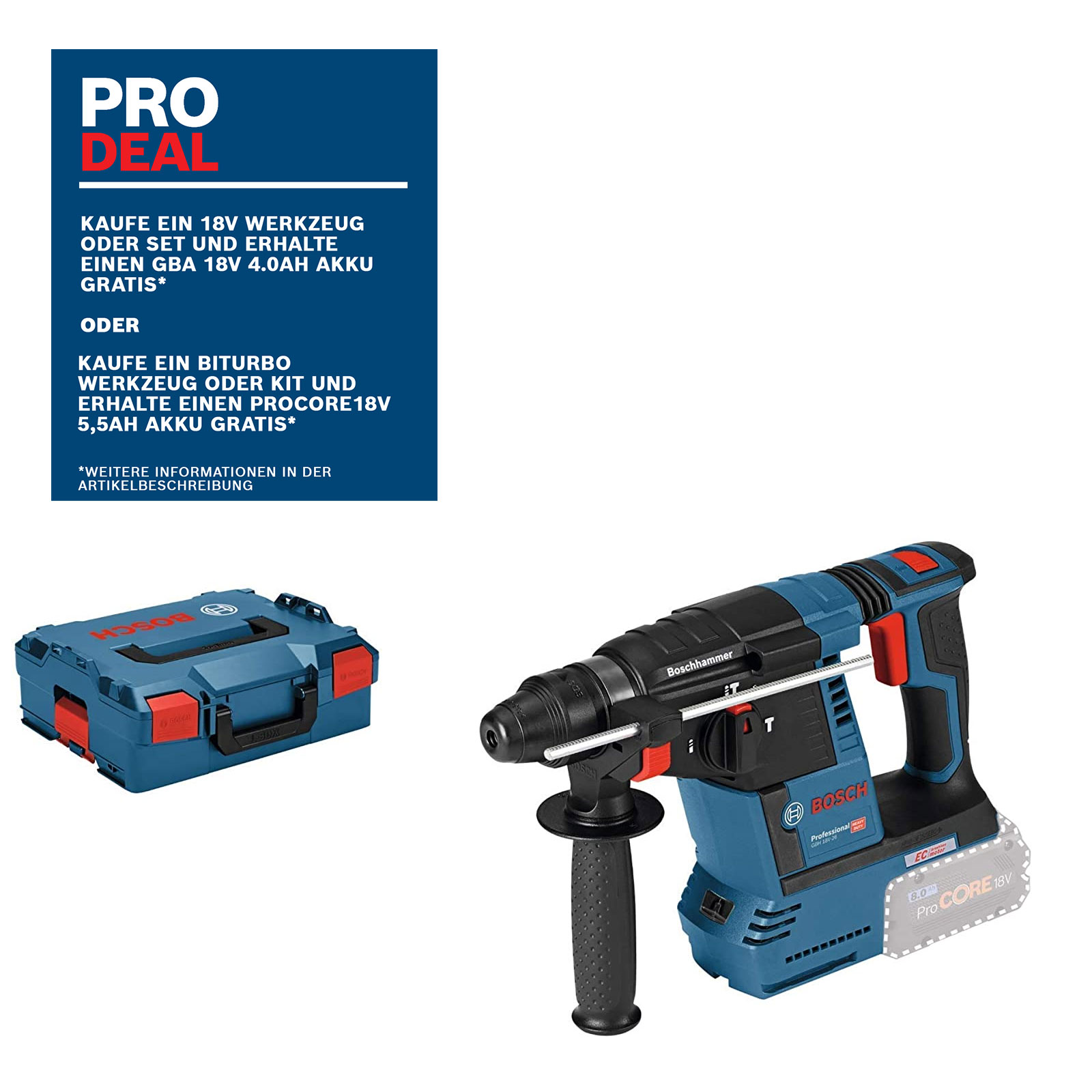 Bosch Professional GBH 18V-26 Bohrhammer (Akku)