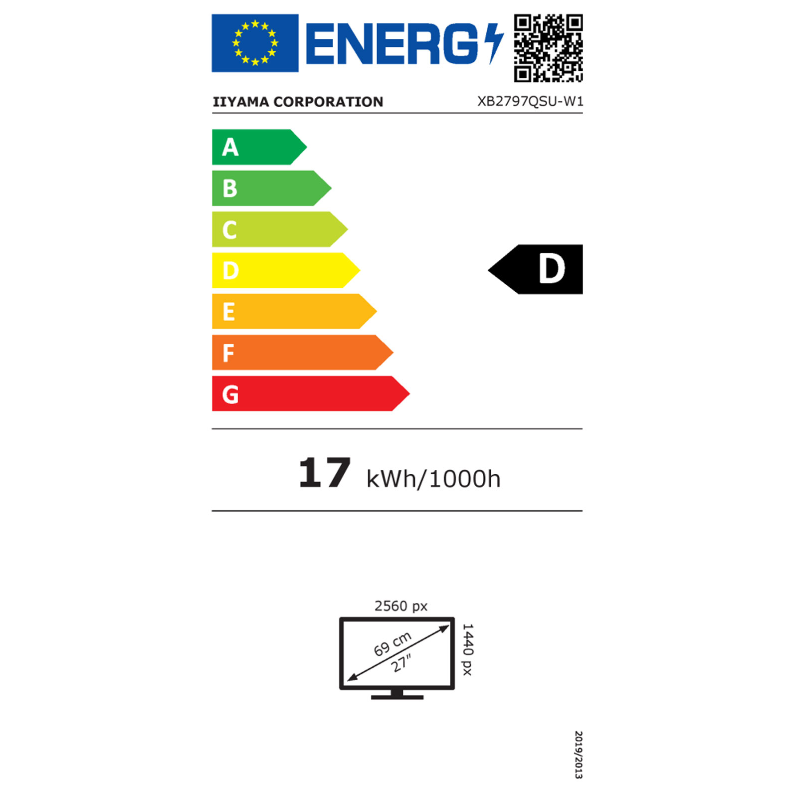 iiyama ProLite XB2797QSU-B1, Schwarz, 27 Zoll, QHD, IPS, 75 Hz, 1 ms HDMI