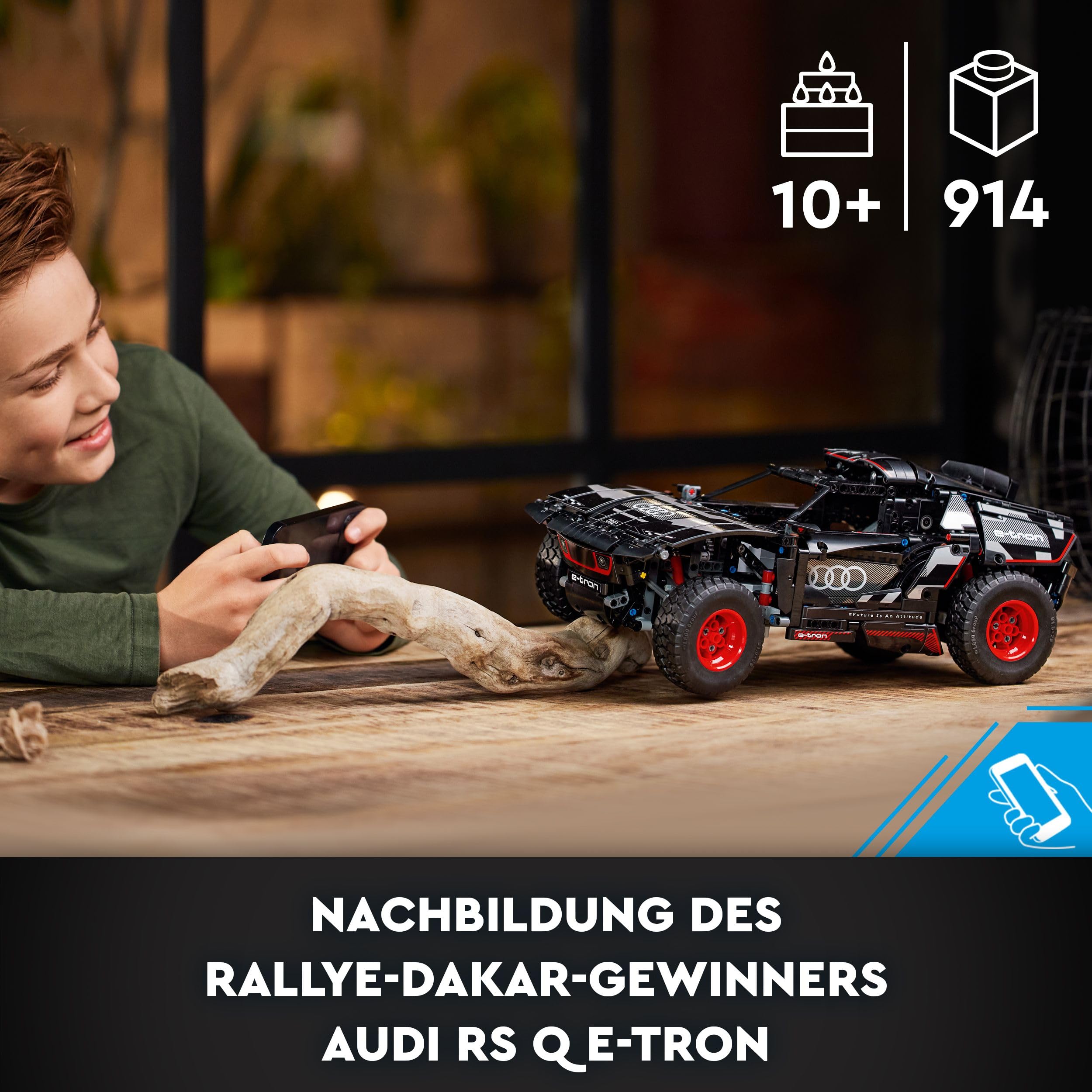 LEGO 42160 Technic Audi RS Q e-tron, ferngesteuertes Rallye-Auto-Spielzeug