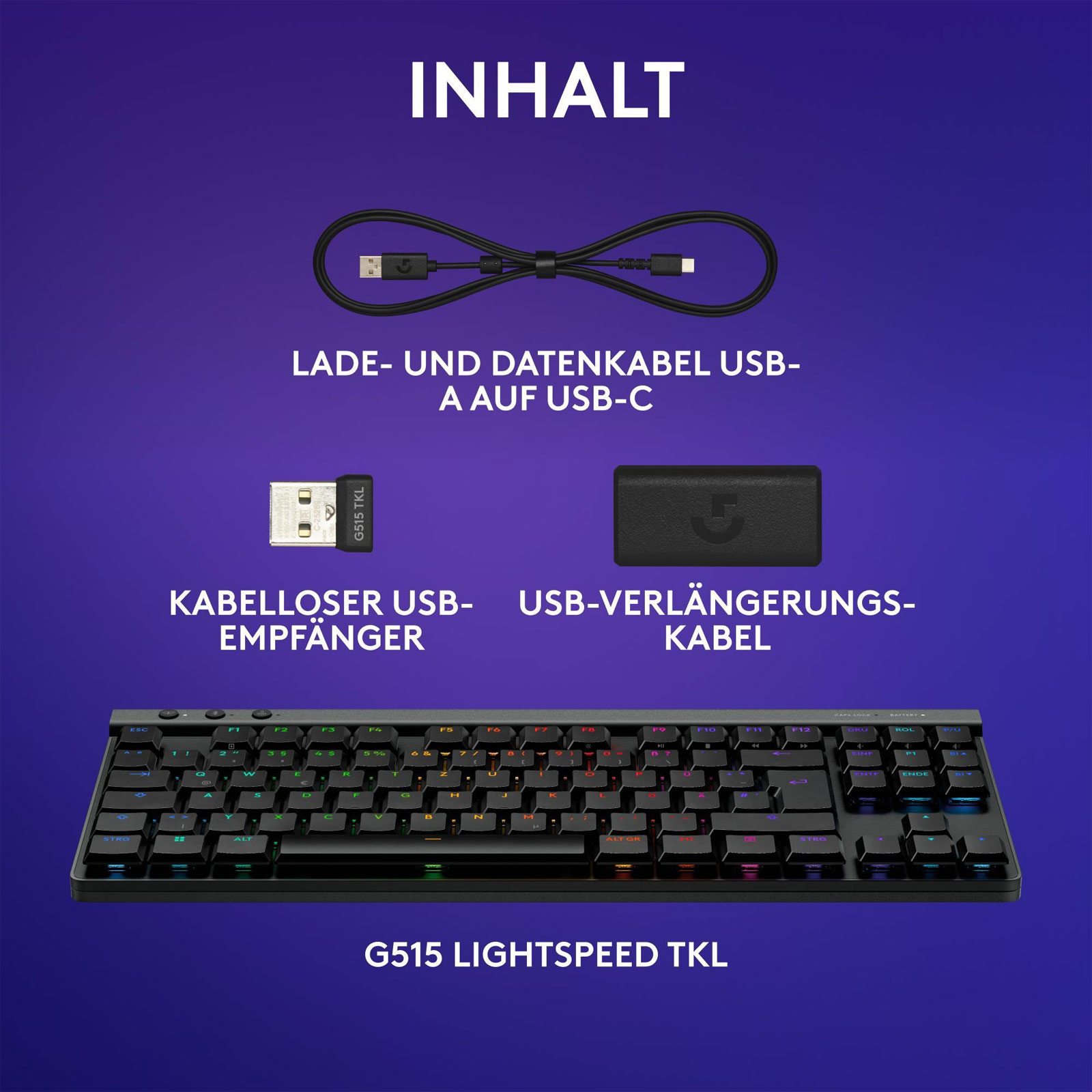 LOG G515 LIGHTSPEED TKL BLACK