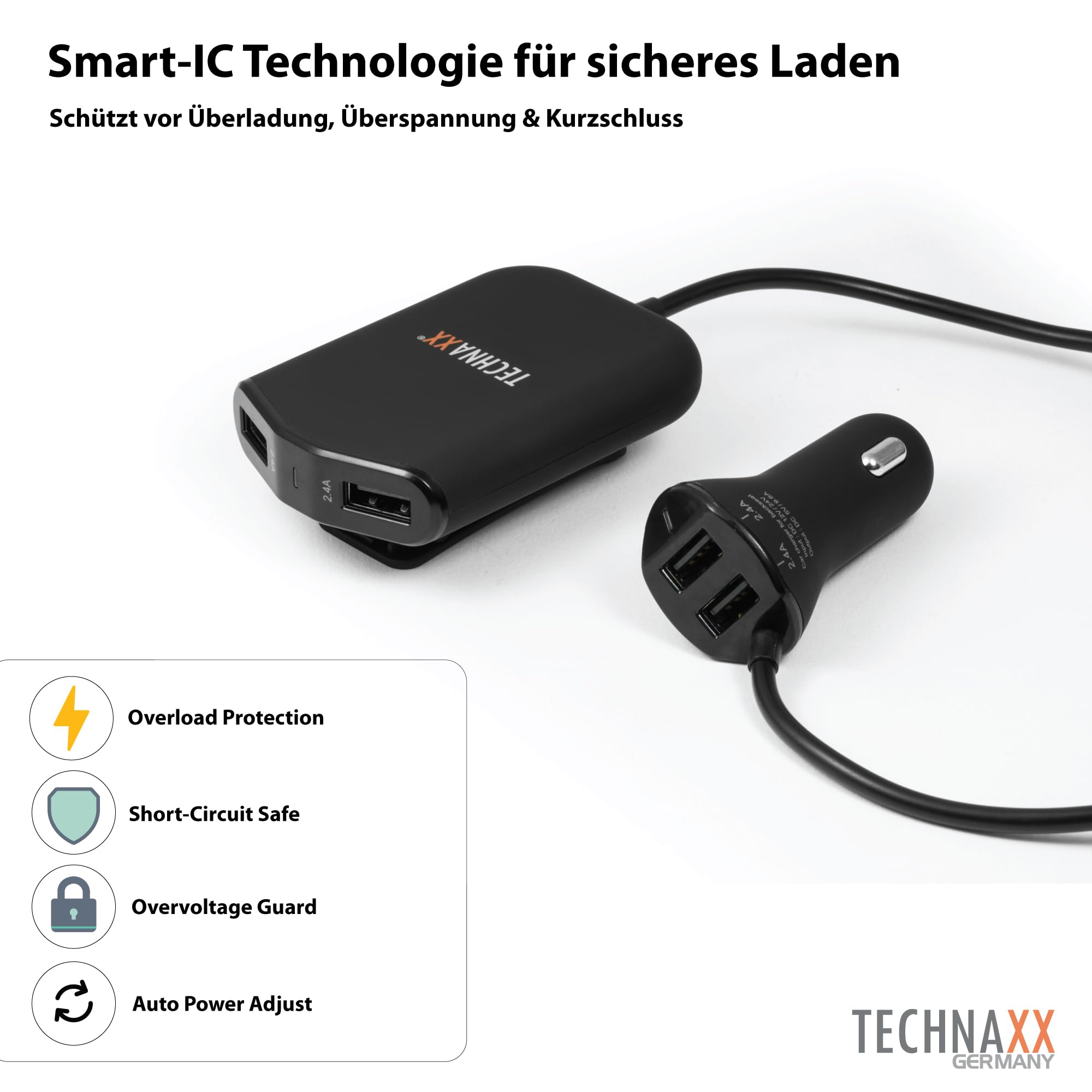 Technaxx Family Car Charger 4x USB (4x max. 2.4A), (TE14)