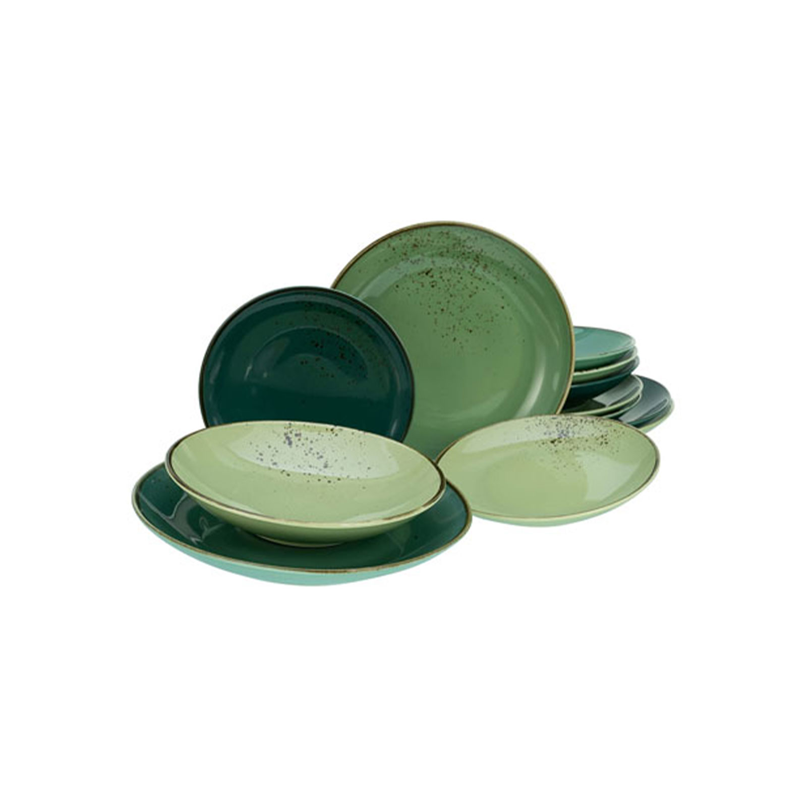 CreaTable, 33322, Serie Nature Collection GREEN LIFE, Geschirrset, Tafelservice 12 teilig