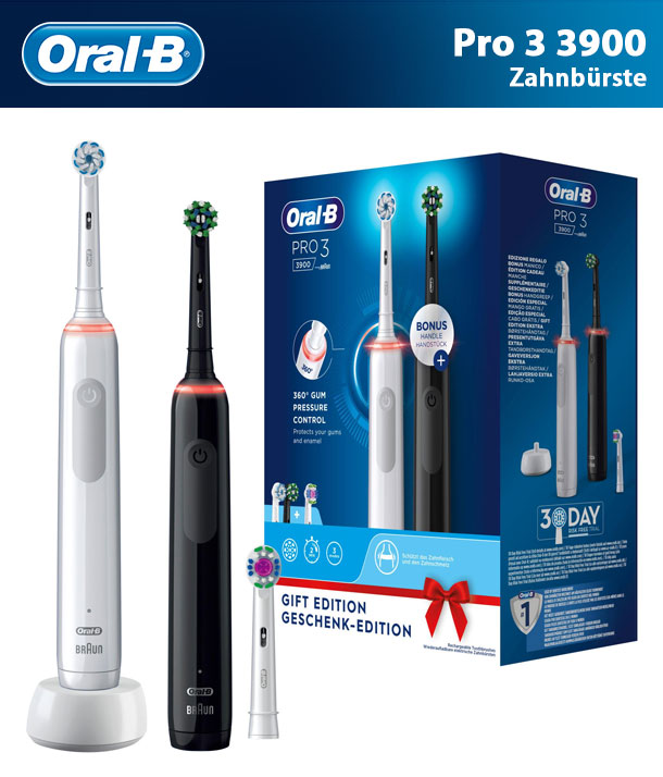 Oral-B Zahnbürste Pro 3 3900 weiß/schwarz