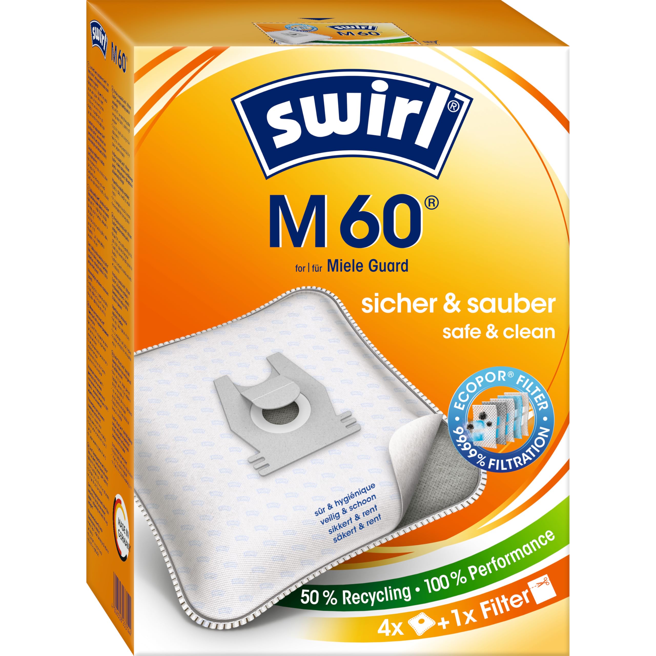 Swirl M 60 EcoPor Staubsaugerbeutel Staubbeutel