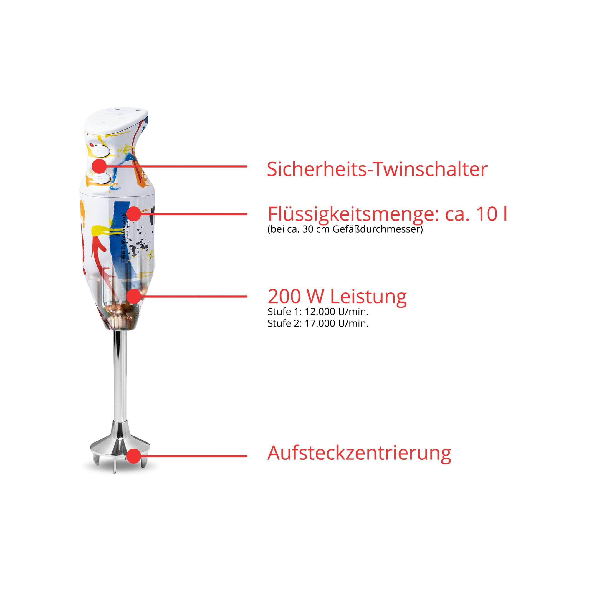 ESGE-Zauberstab 91001 Design Edition Color-Art – Stabmixer, Pürierstab