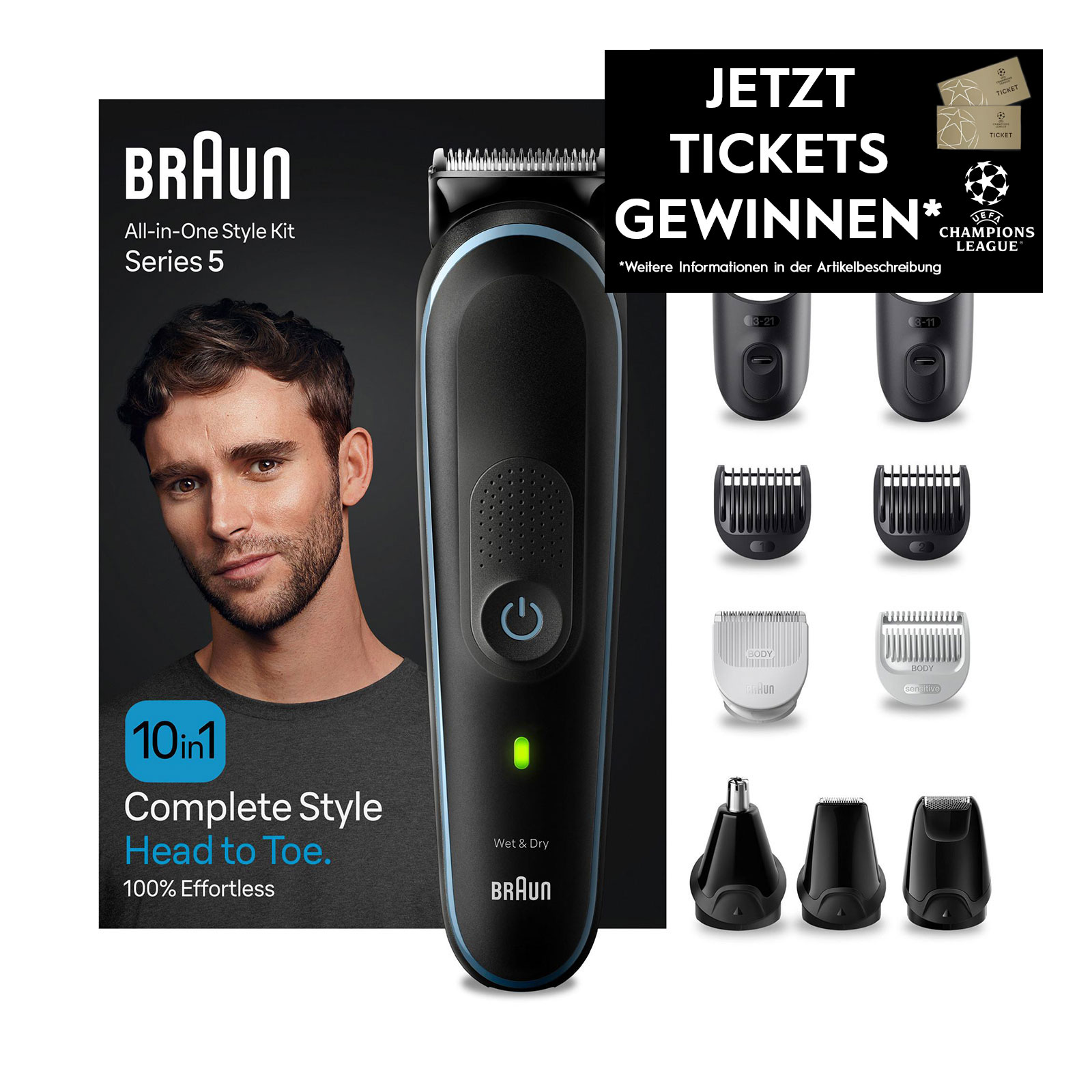 Braun Bartschneider Series 5 MGK5445 All-In-One Styling Set 10-in-1