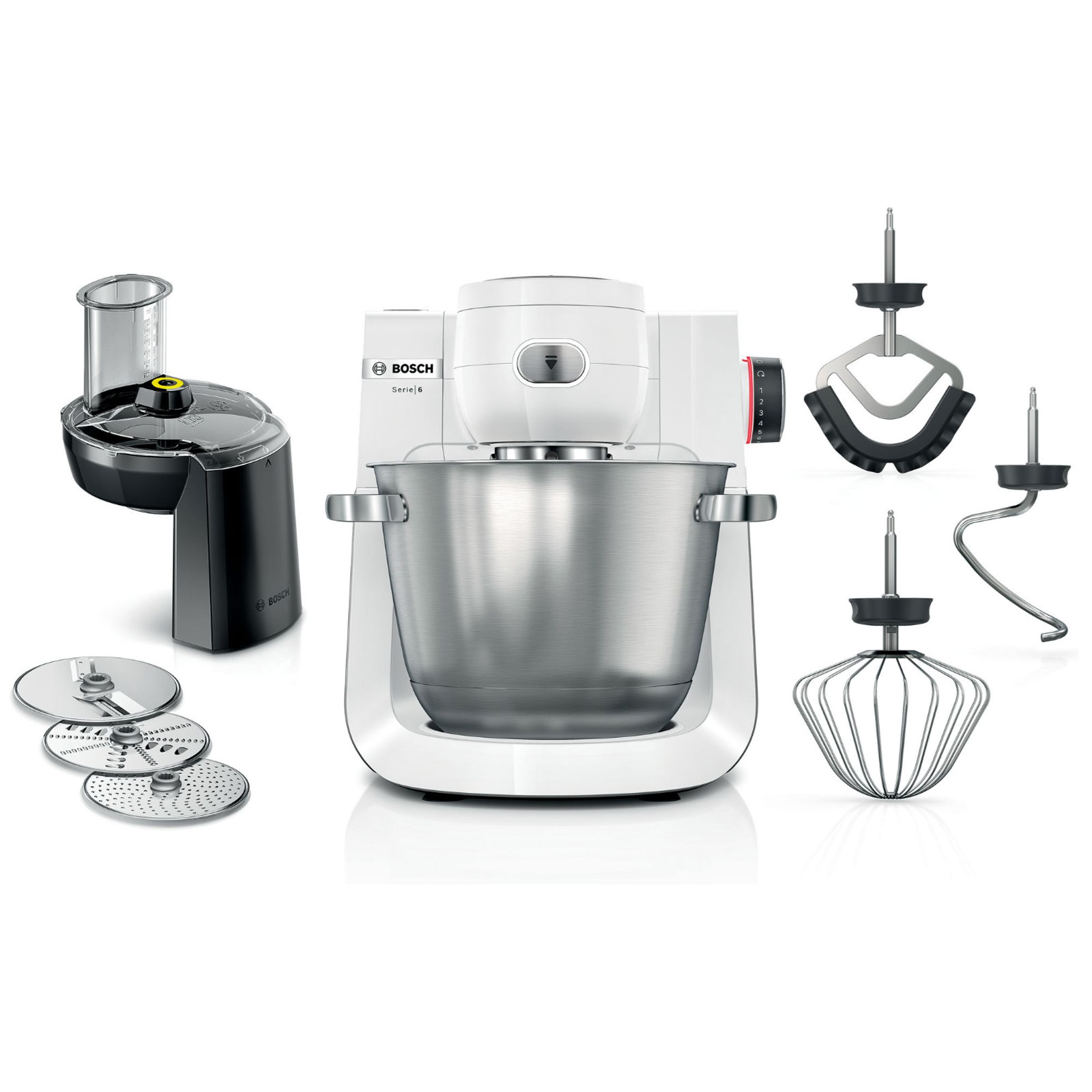 Bosch MUMS6EW13D Küchenmaschine Serie 6 weiß / gebürsteter Edelstahl