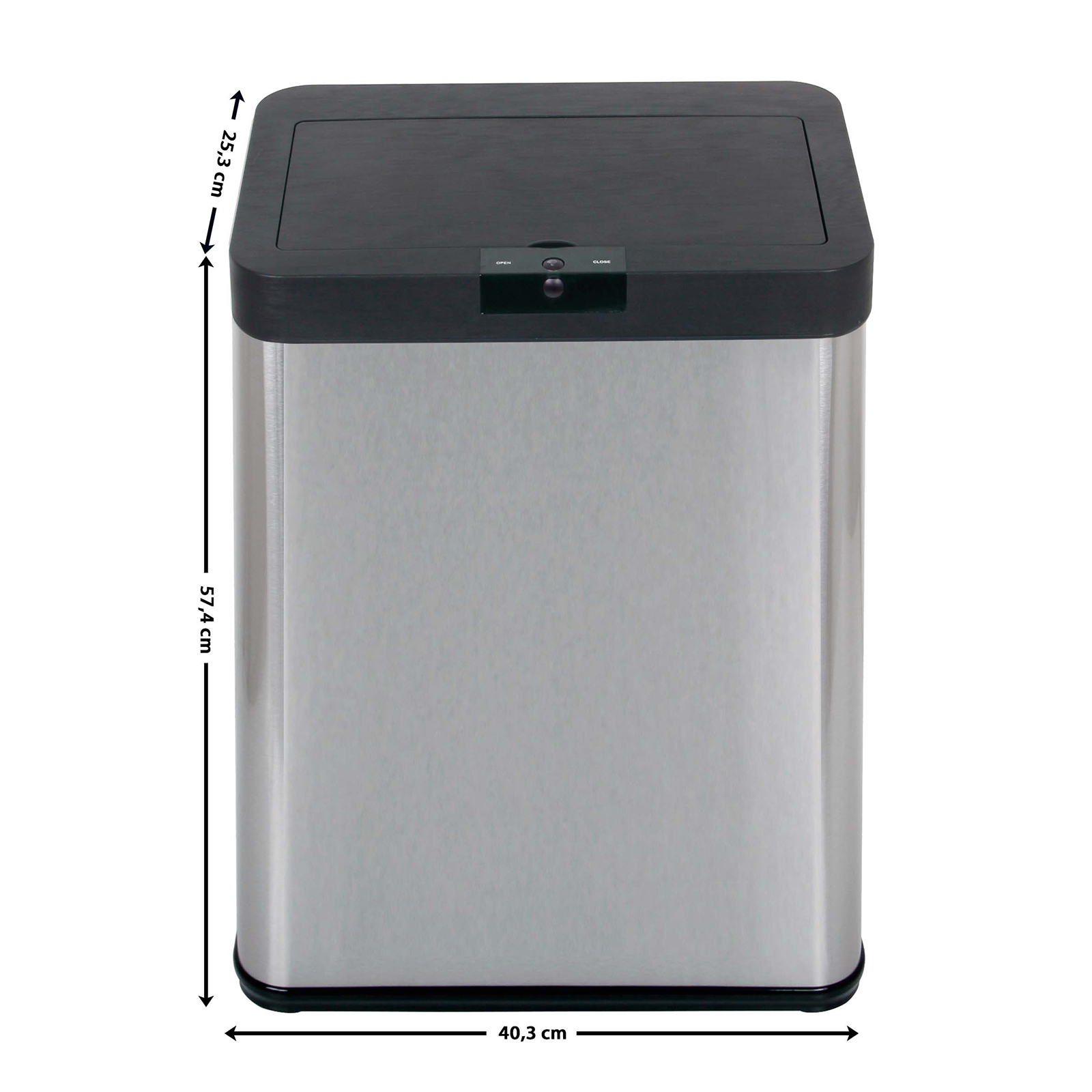 Echtwerk Abfalleimer mit Sensor 48L SQUARE - Inox Brushed