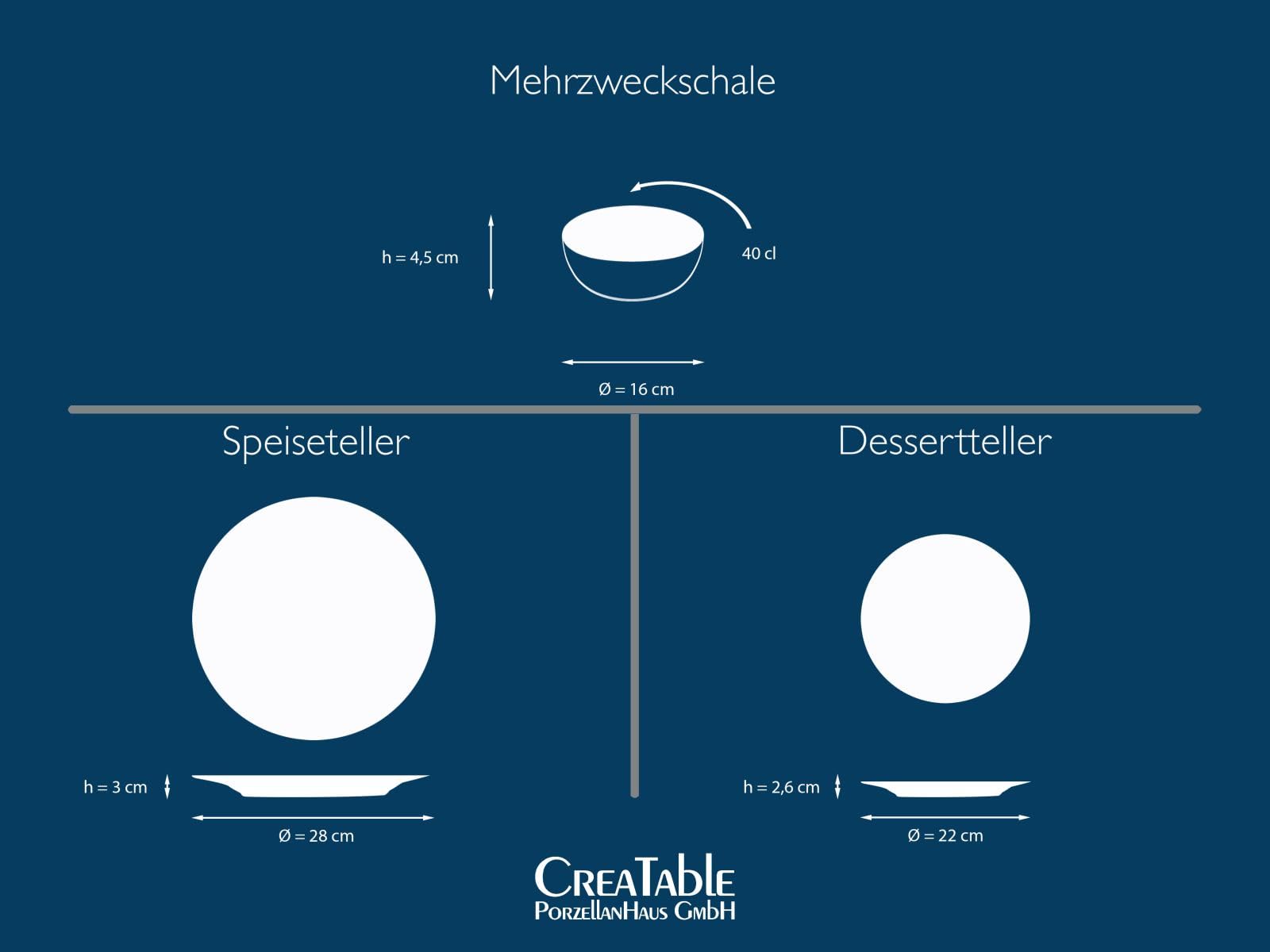 CreaTable, 24088, Serie Uno Emiliana Rot, 12-teiliges Geschirrset für 4 Personen