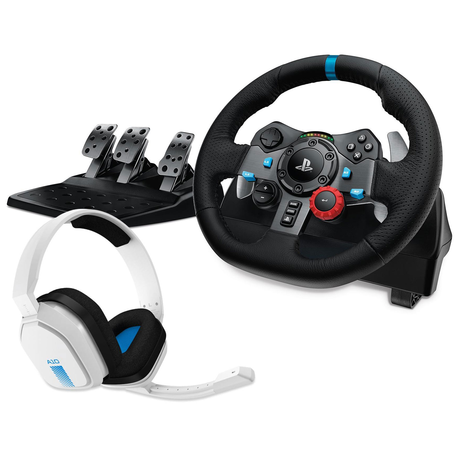 Logitech Bundle G29 Driving Force Racing Wheel + Logitech Astro A10 Playstation Gaming-Headset