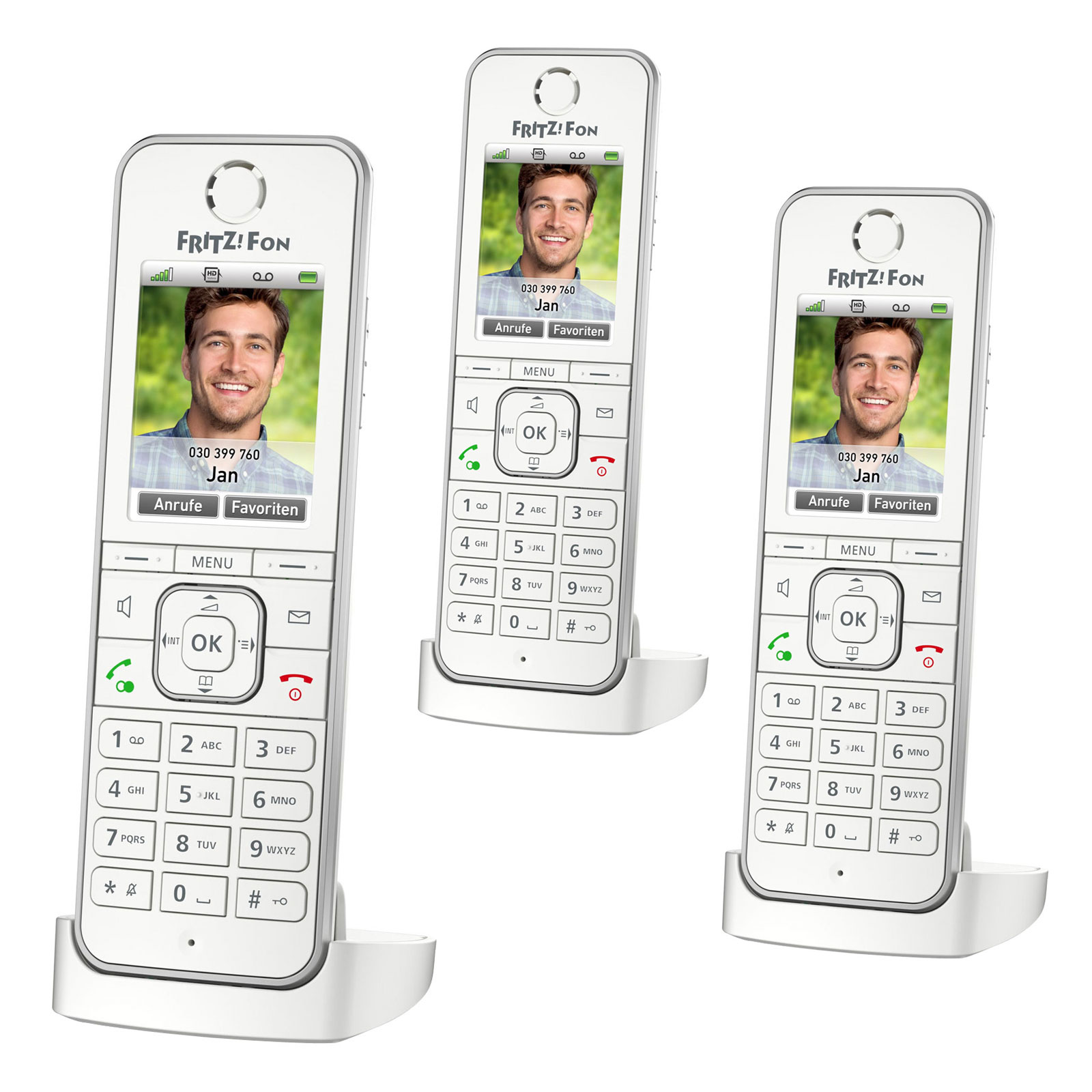 3x AVM FRITZ!Fon C6 IP DECT-Komforttelefon Smart Home FritzBox Anrufbeantworter