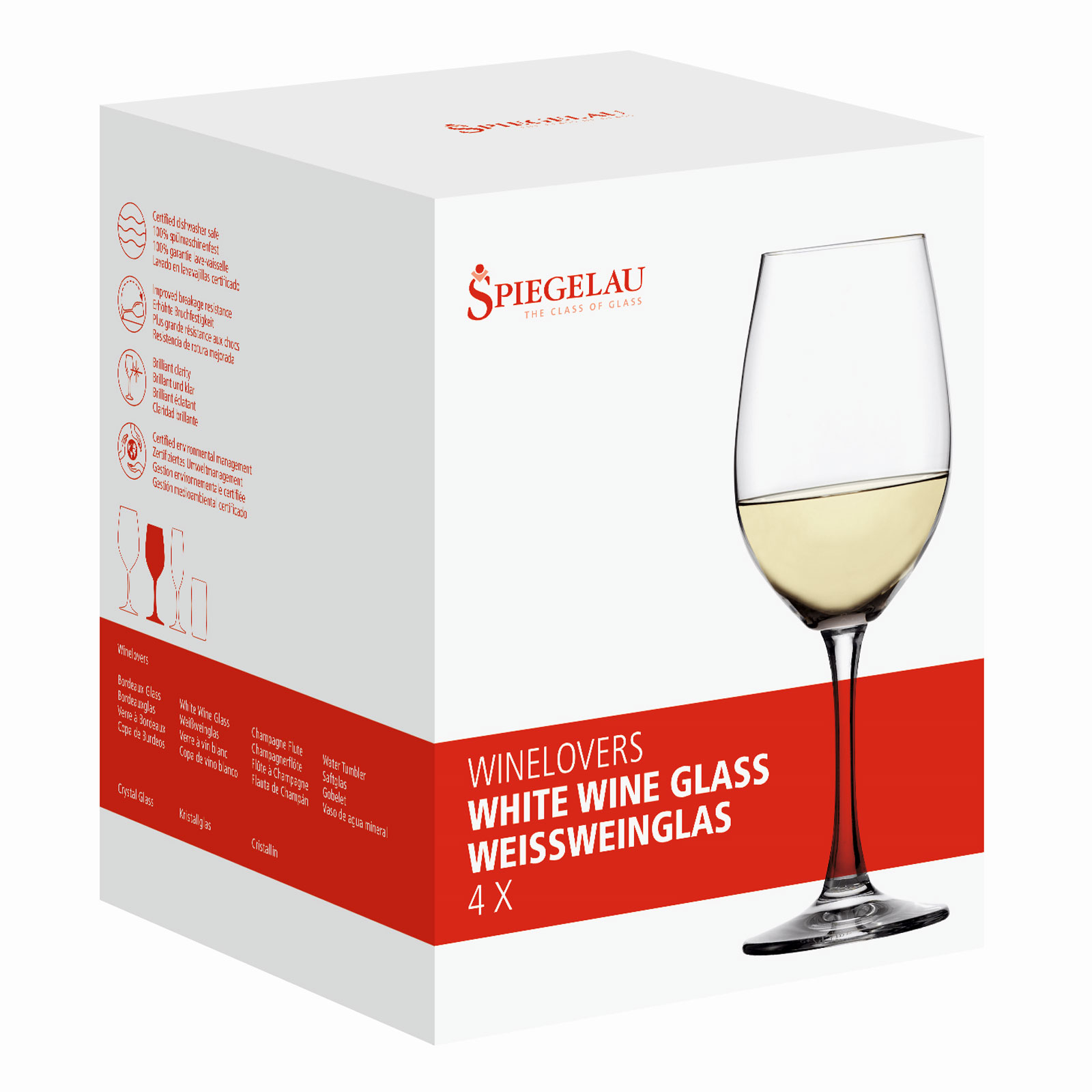 Spiegelau 4-teiliges Weißweinglas-Set, Kristallglas, 380 ml, Winelovers, 4090182