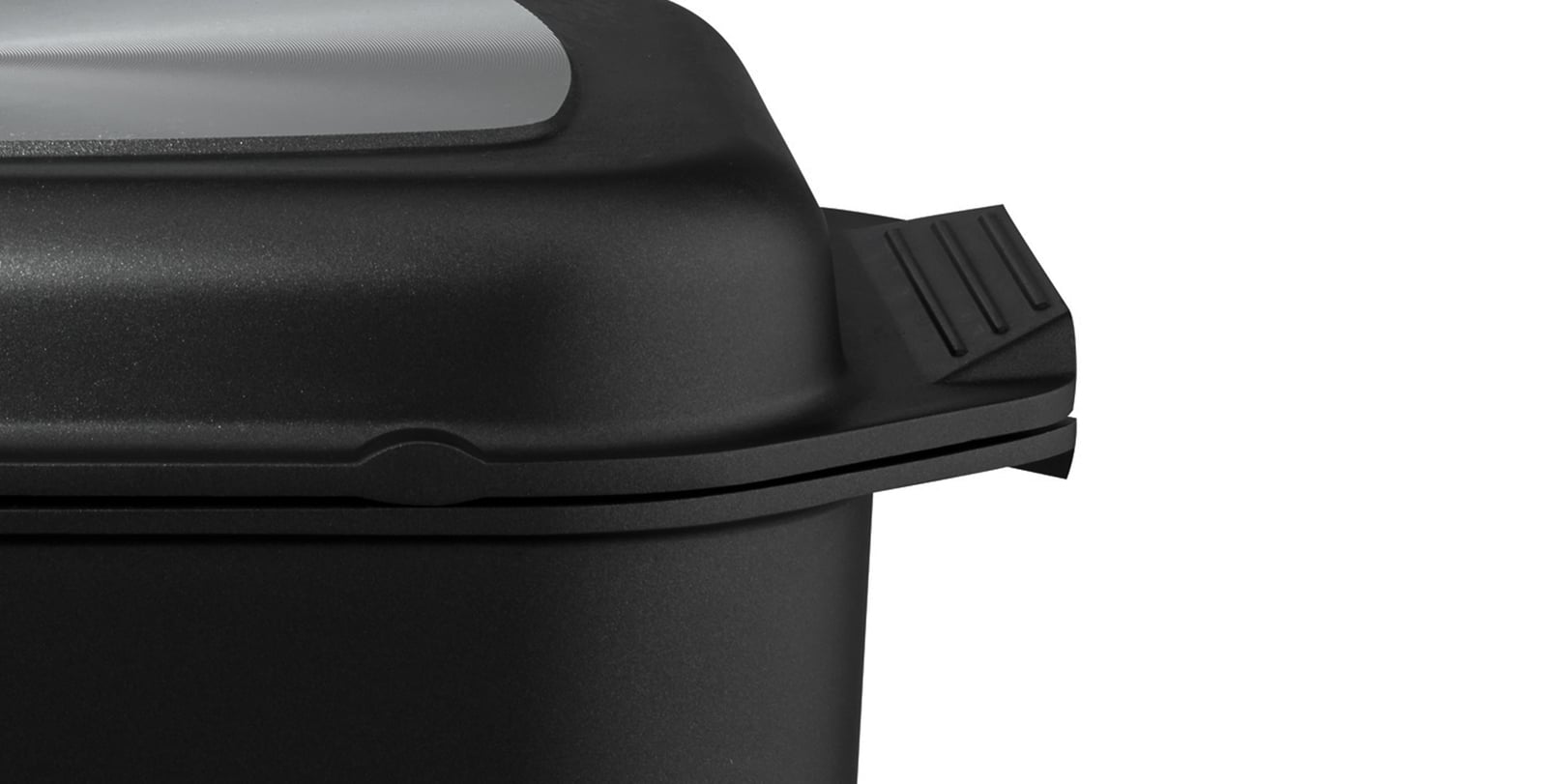 ELO Alugussbräter Karree 46 x 26 cm mit Grilldeckel ELODur Select schwarz matt