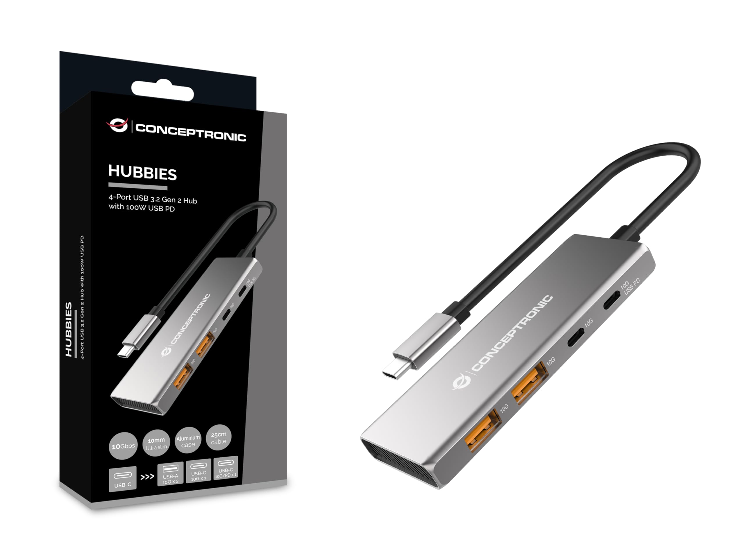 Conceptronic HUBBIES15G 4-Port USB 3.2 Gen 2 Hub