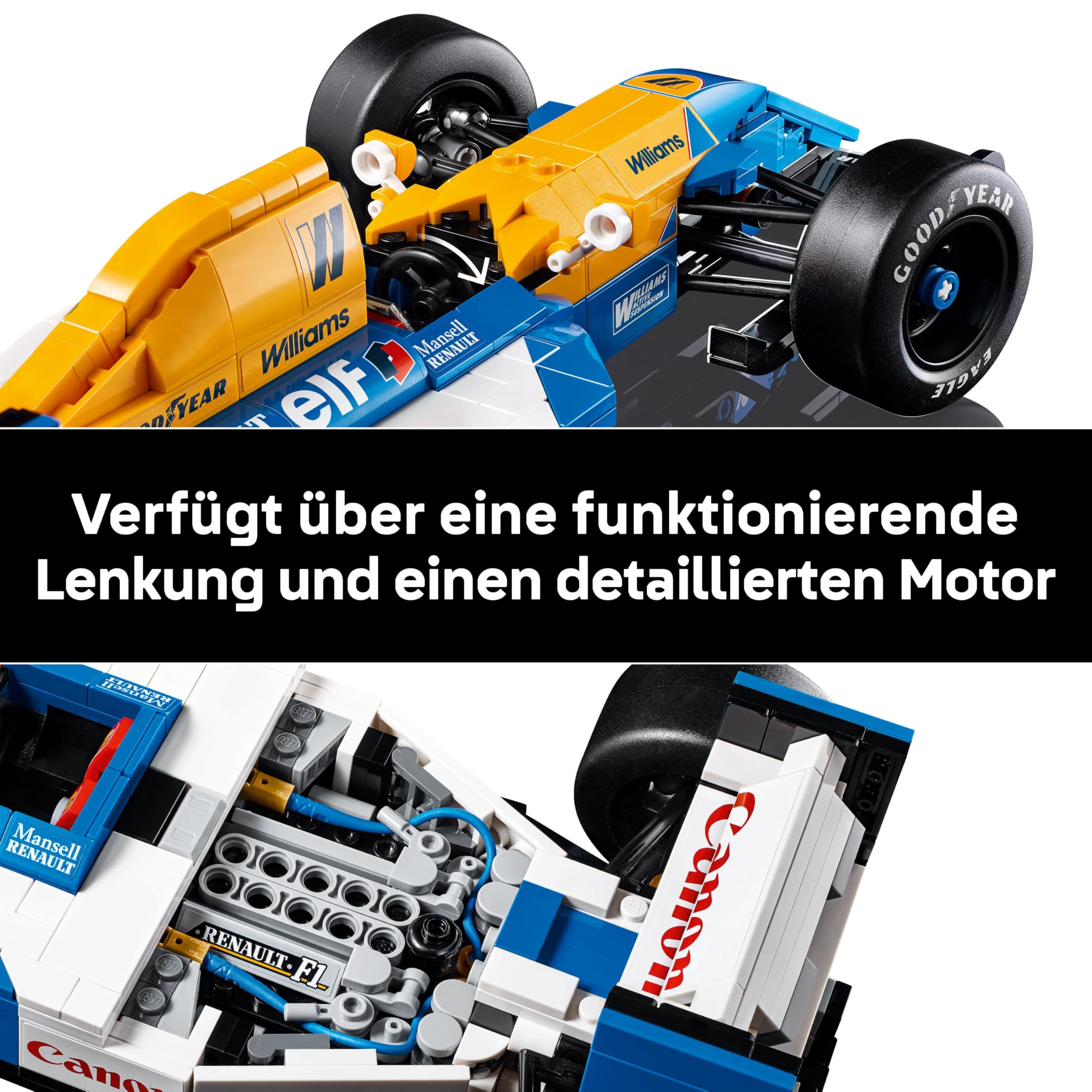 LEGO Icons Williams Racing FW14B mit Nigel Mansell - F1 Modellauto Set