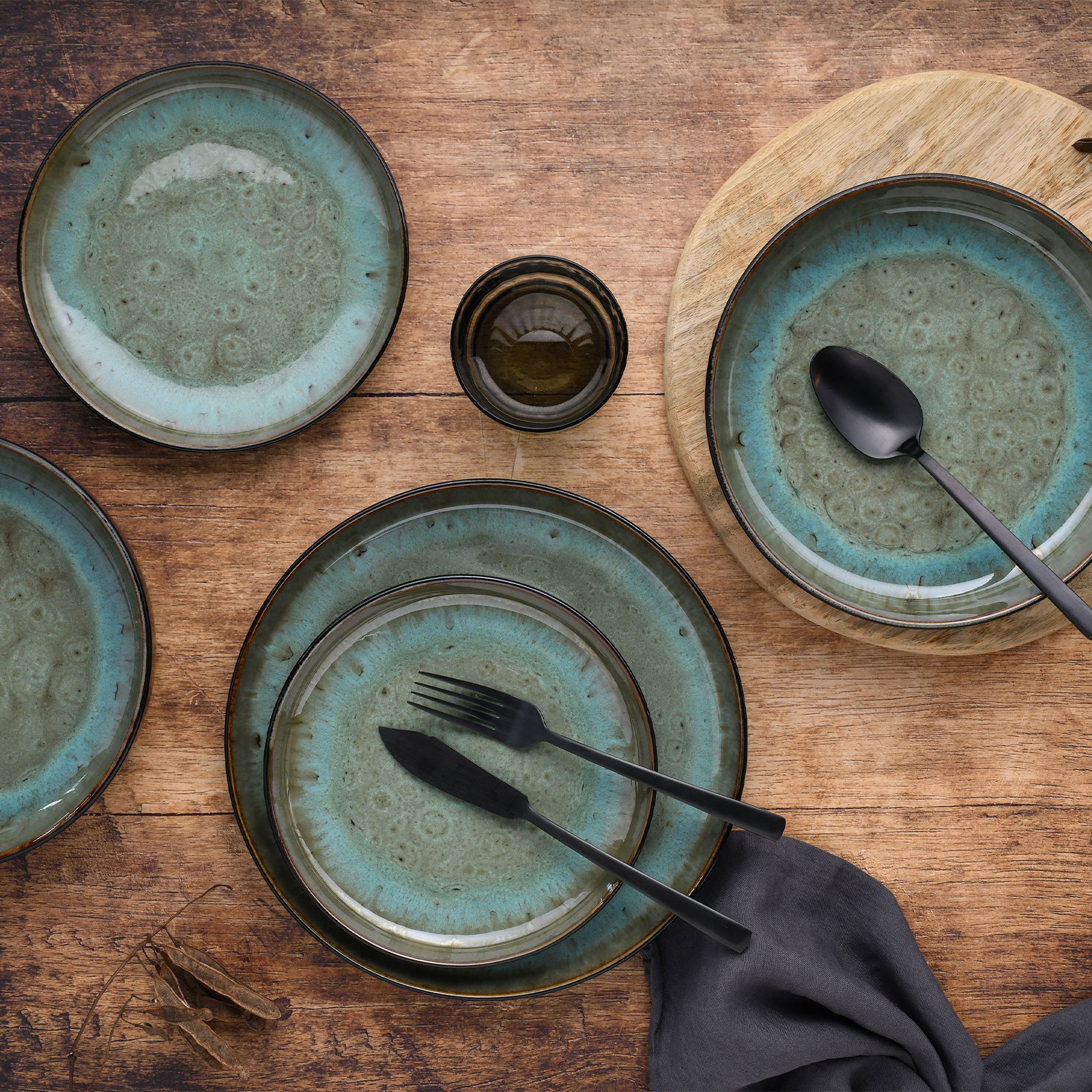 CreaTable Nordic Fjord 21557 Teller Set, 18-teilig