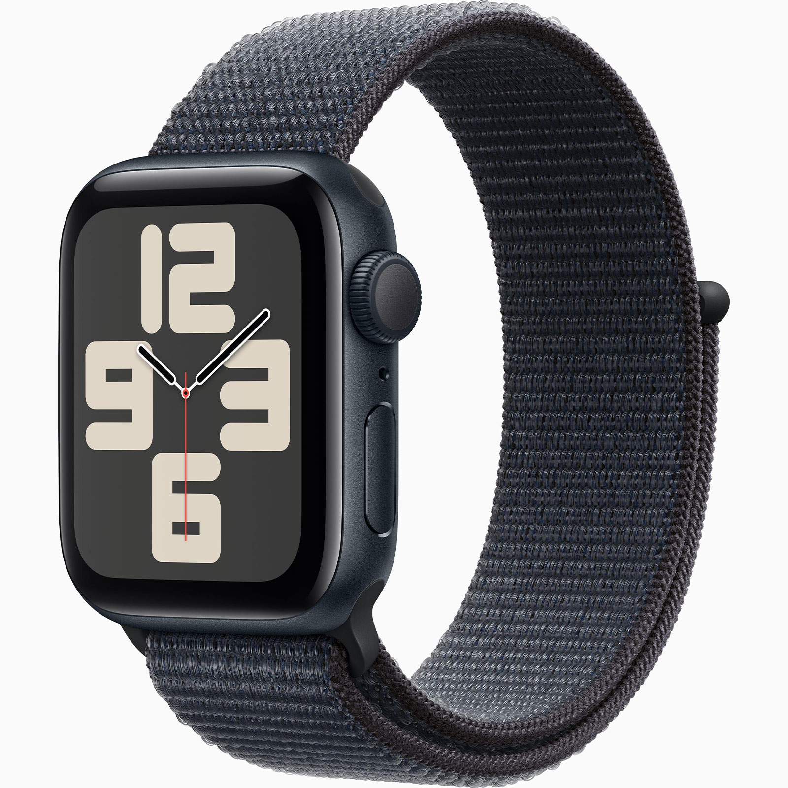 Apple Watch SE GPS, 44 mm Aluminiumgehäuse Mitternacht, mit Sport Loop Tinte