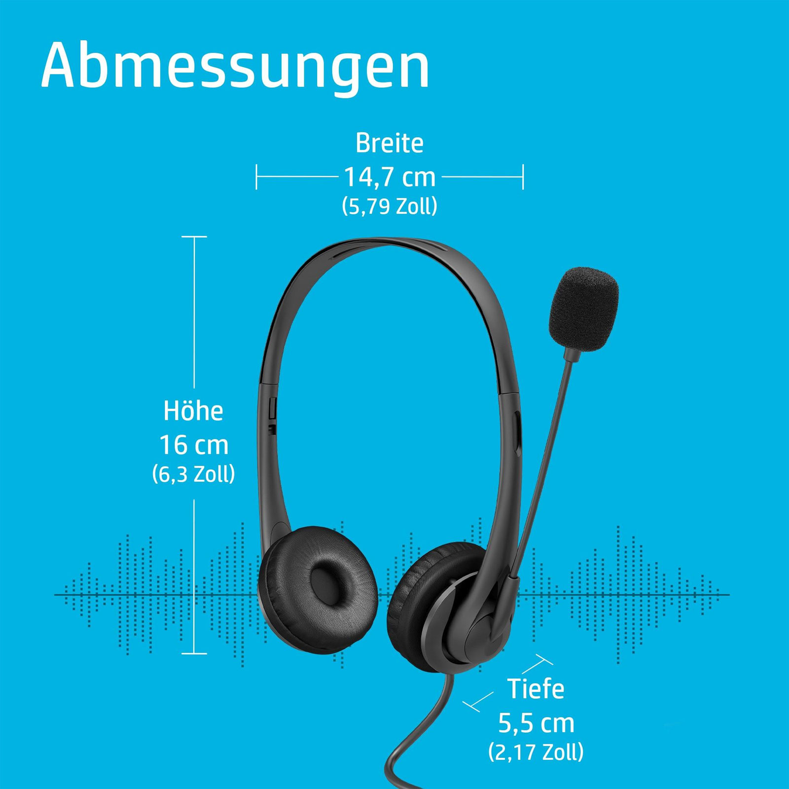 HP Stereo-USB-Headset G2, Schwarz (Kompatibel mit PC, 428H5AA#ABB)