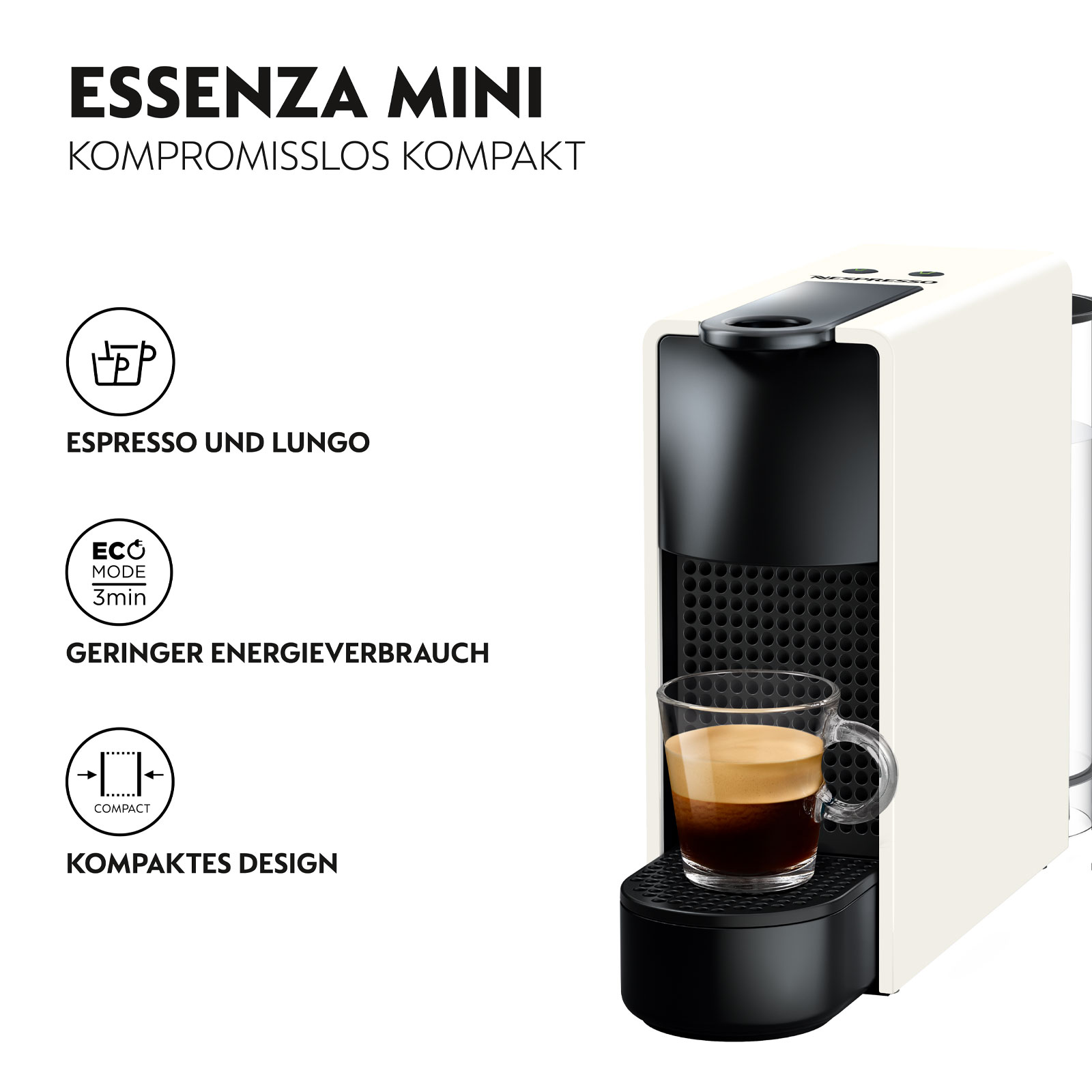 Krups XN1101 Essenza Mini Nespressomaschine Weiß