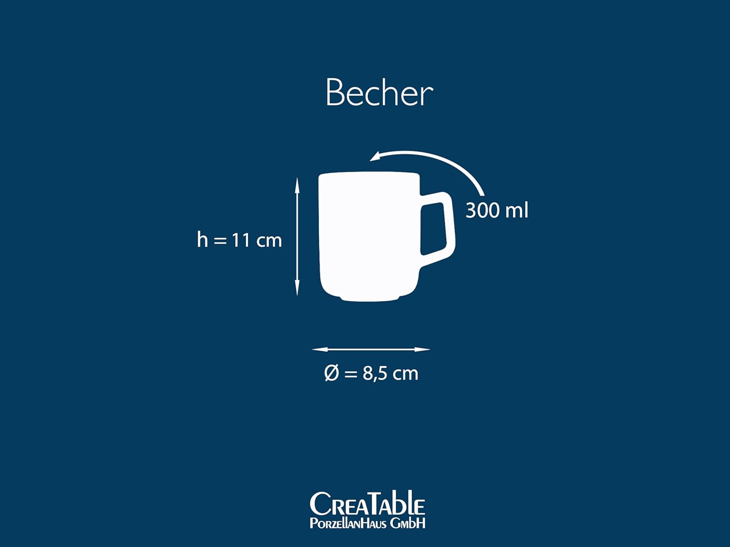CreaTable, 24332, Serie Golden Days Schwarz, 6-teiliges Geschirrset, Becherset aus Steinzeug