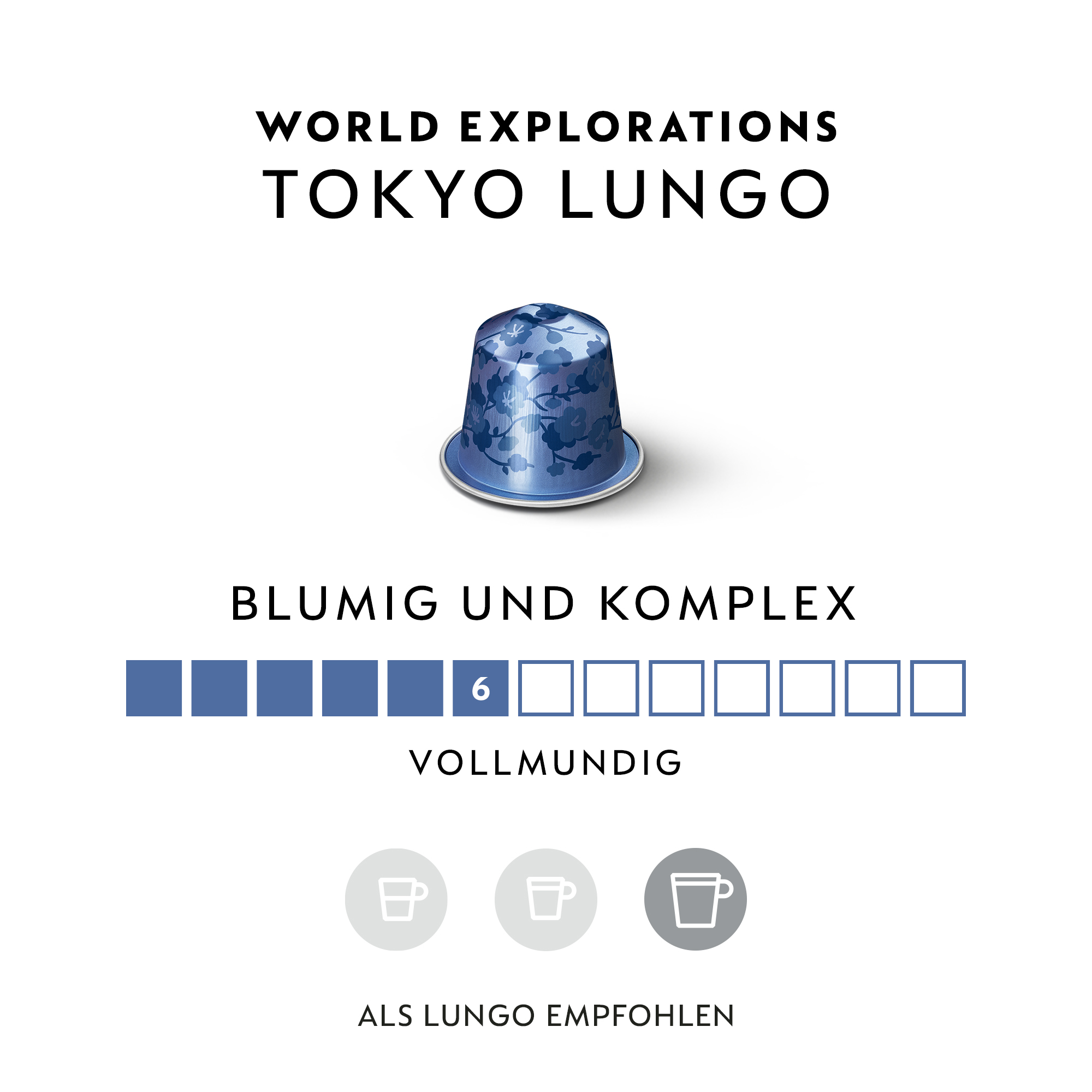 NESPRESSO ORIGINAL Tokyo Lungo, Mittlere Röstung, Kompatibel mit ORIGINAL Kaffeemaschinen, Kapsel Set aus 50 Kaffeekapseln