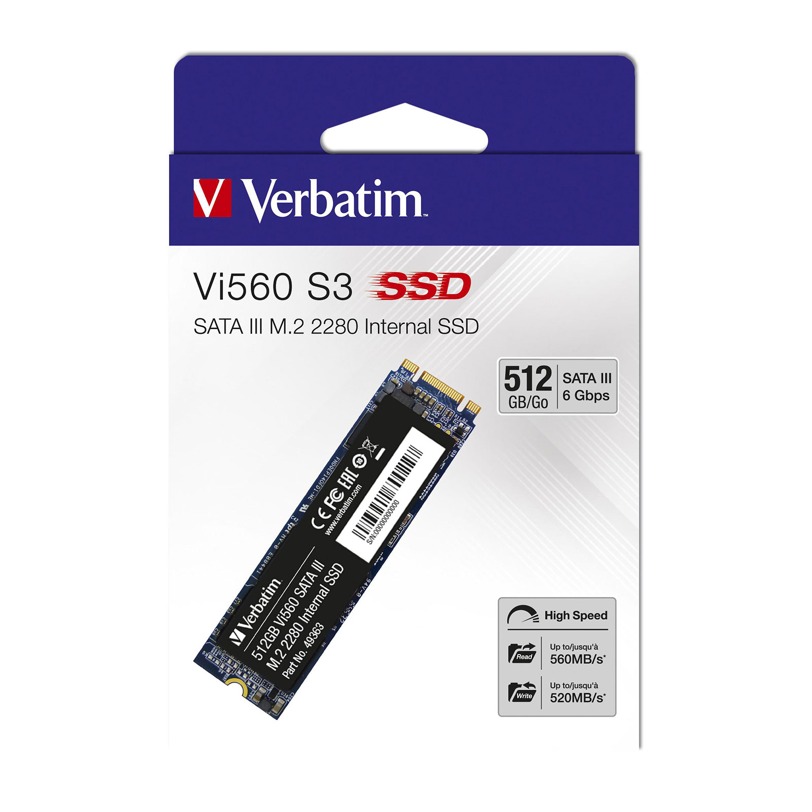 Verbatim Vi560 S3 M.2 interne SSD-Festplatte 512 GB