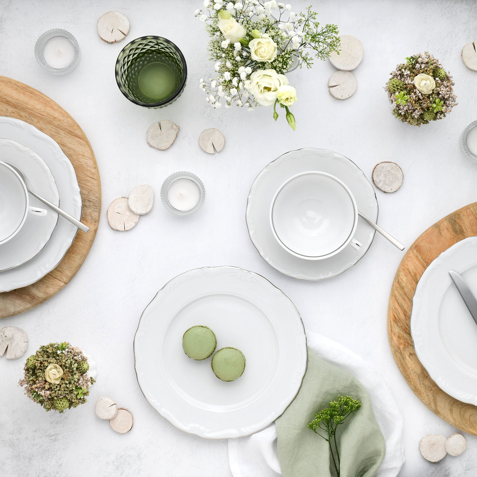 CreaTable, 24322, Serie Maria Theresia Platin, Kaffeeservice 18-teilig 