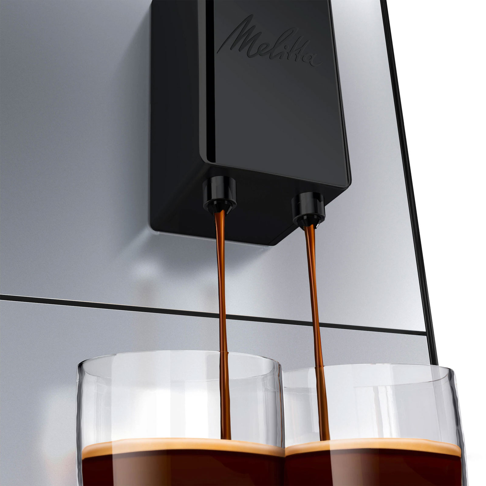 Melitta Pure Silver E950-766 Kaffeevollautomat inklusive Melitta BELLACREMA® LA CREMA und Melitta doppelwandige Espresso-Gläser