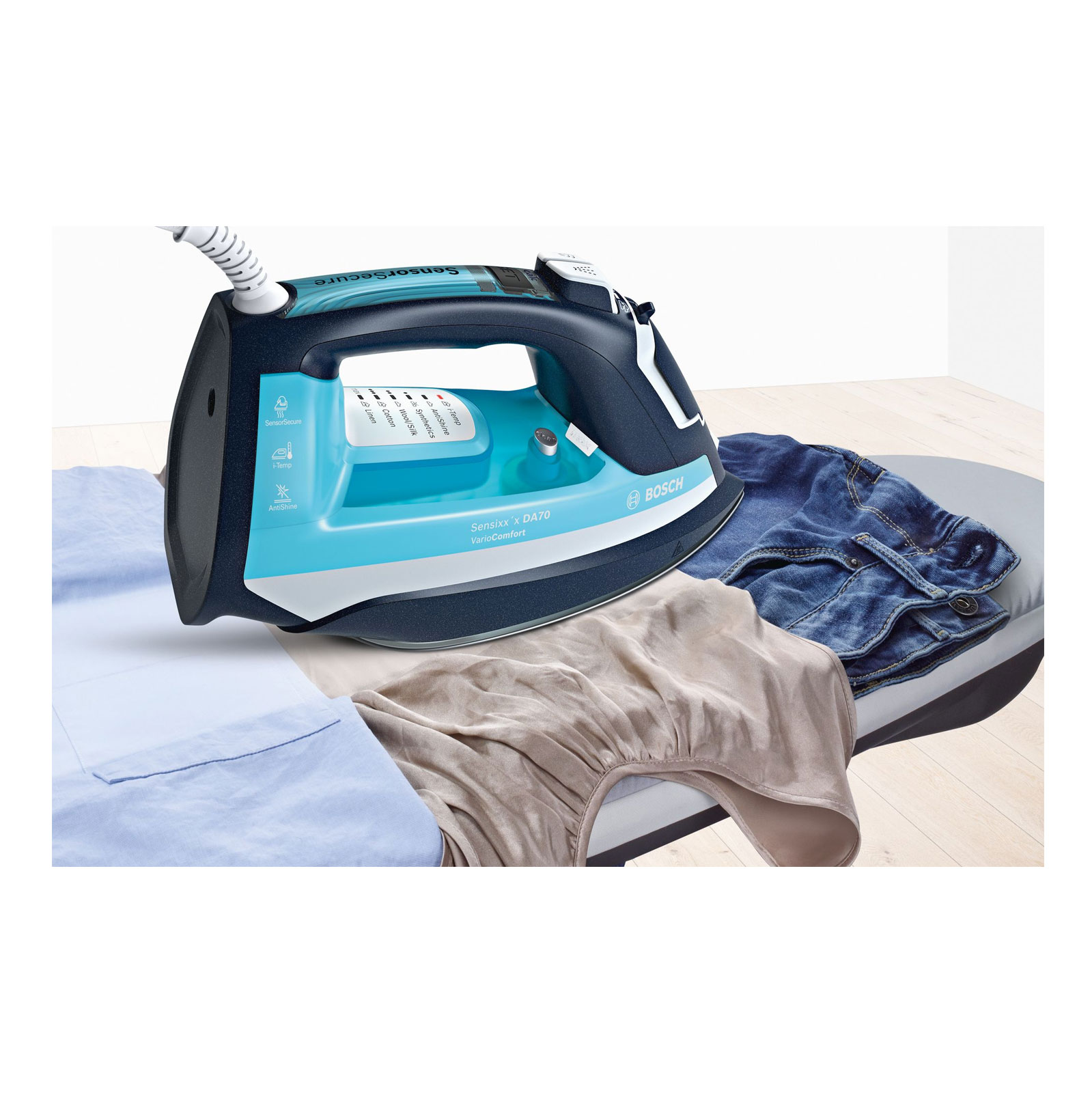 Bosch TDA753022V Dampfbügeleisen Cera-Glissée 3000 W night blue/ice blue
