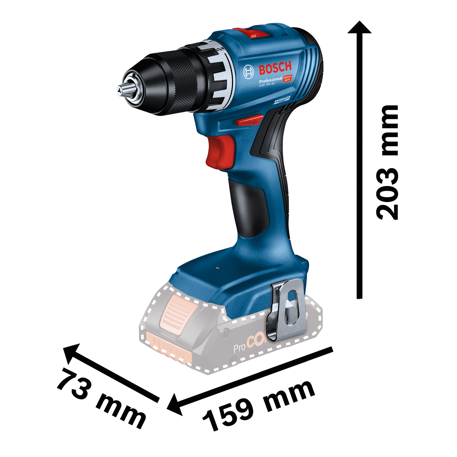 Bosch Professional PB_ON GSR 18V-45 2x2,0Ah; L-Case