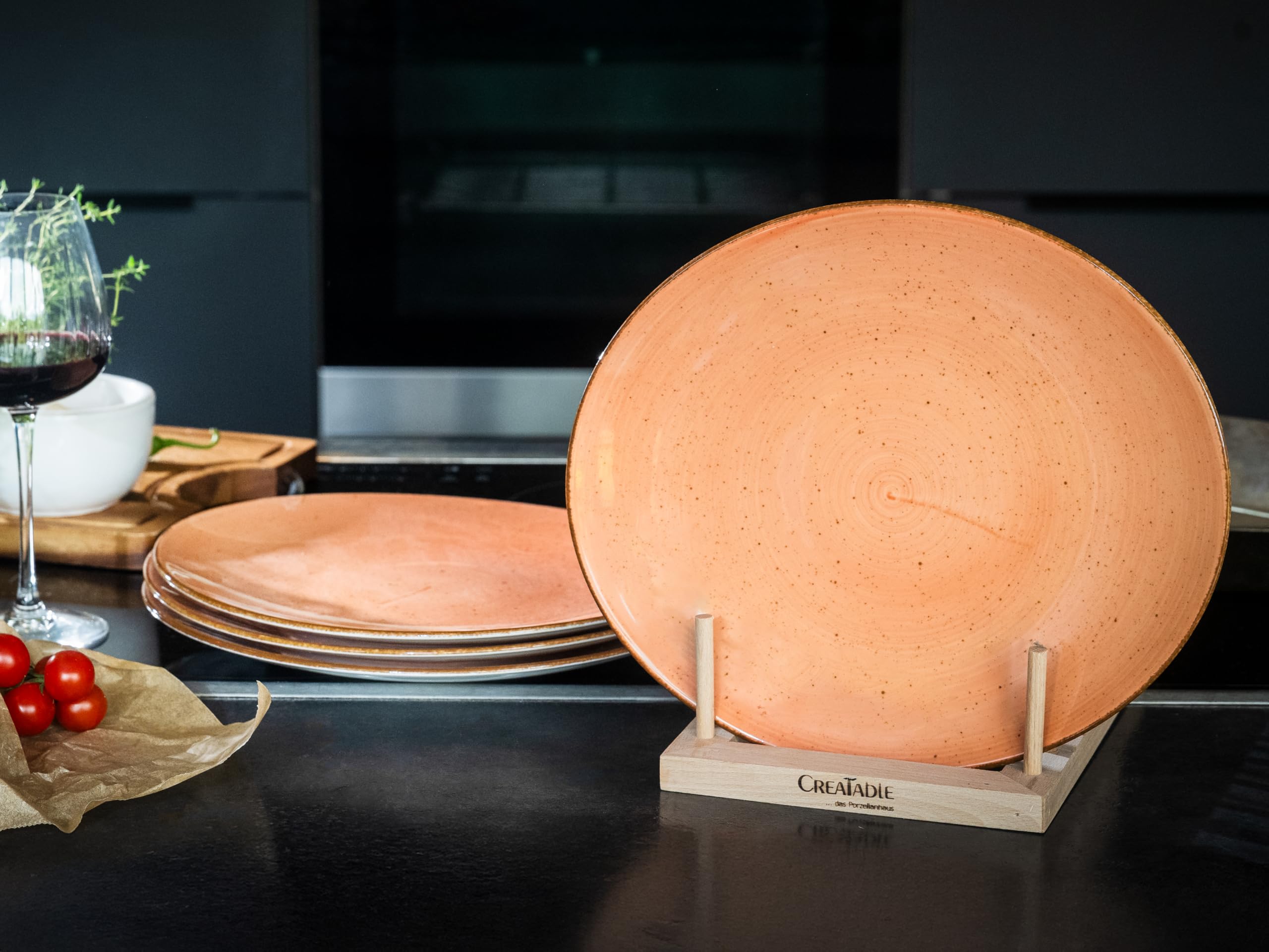 Creatable 24789 Serie Vintage Nature Steakteller 4-tlg Geschirrset 4 Personen