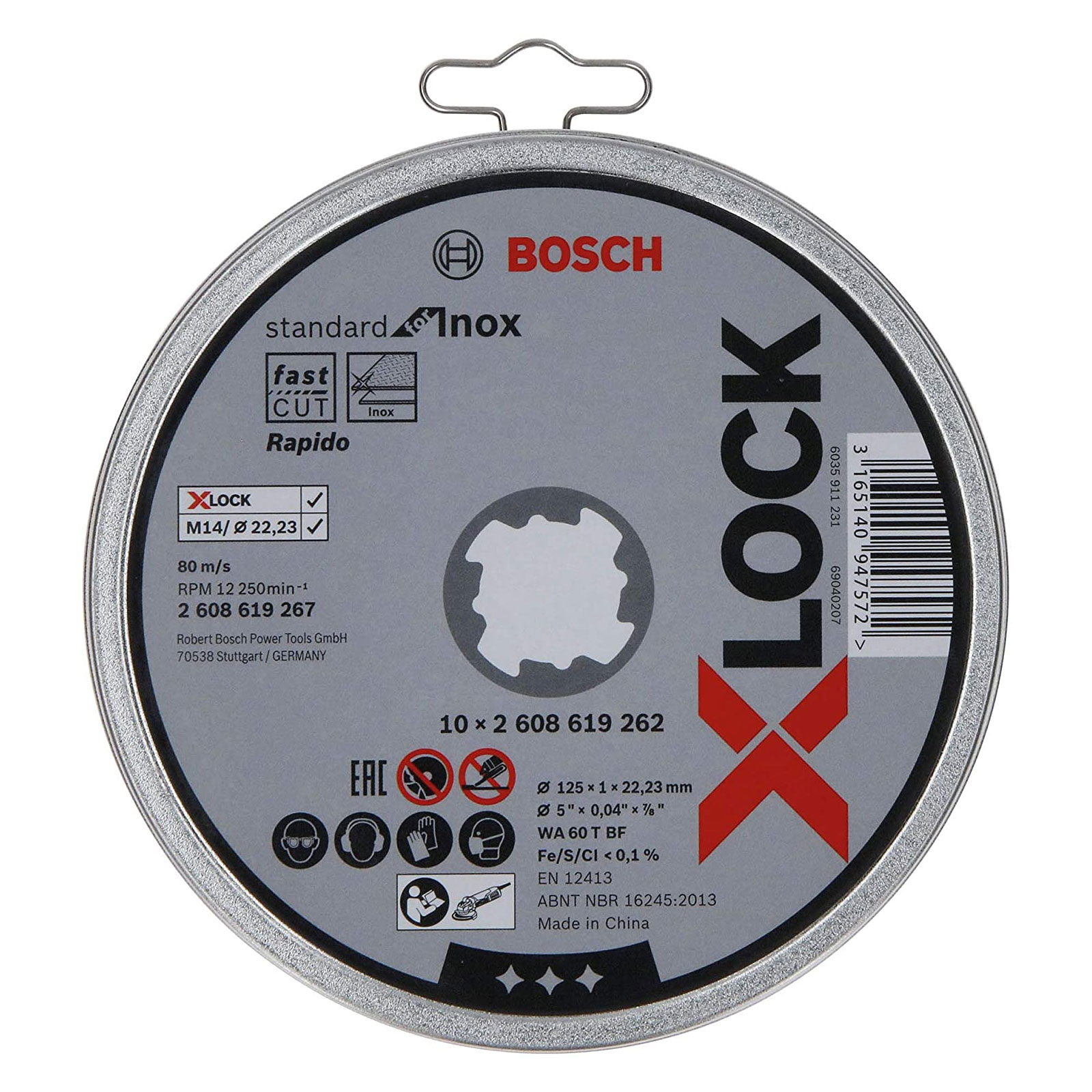 Bosch Professional X-LOCK Trennsch.Dose10x125,1mm Std Inox TS