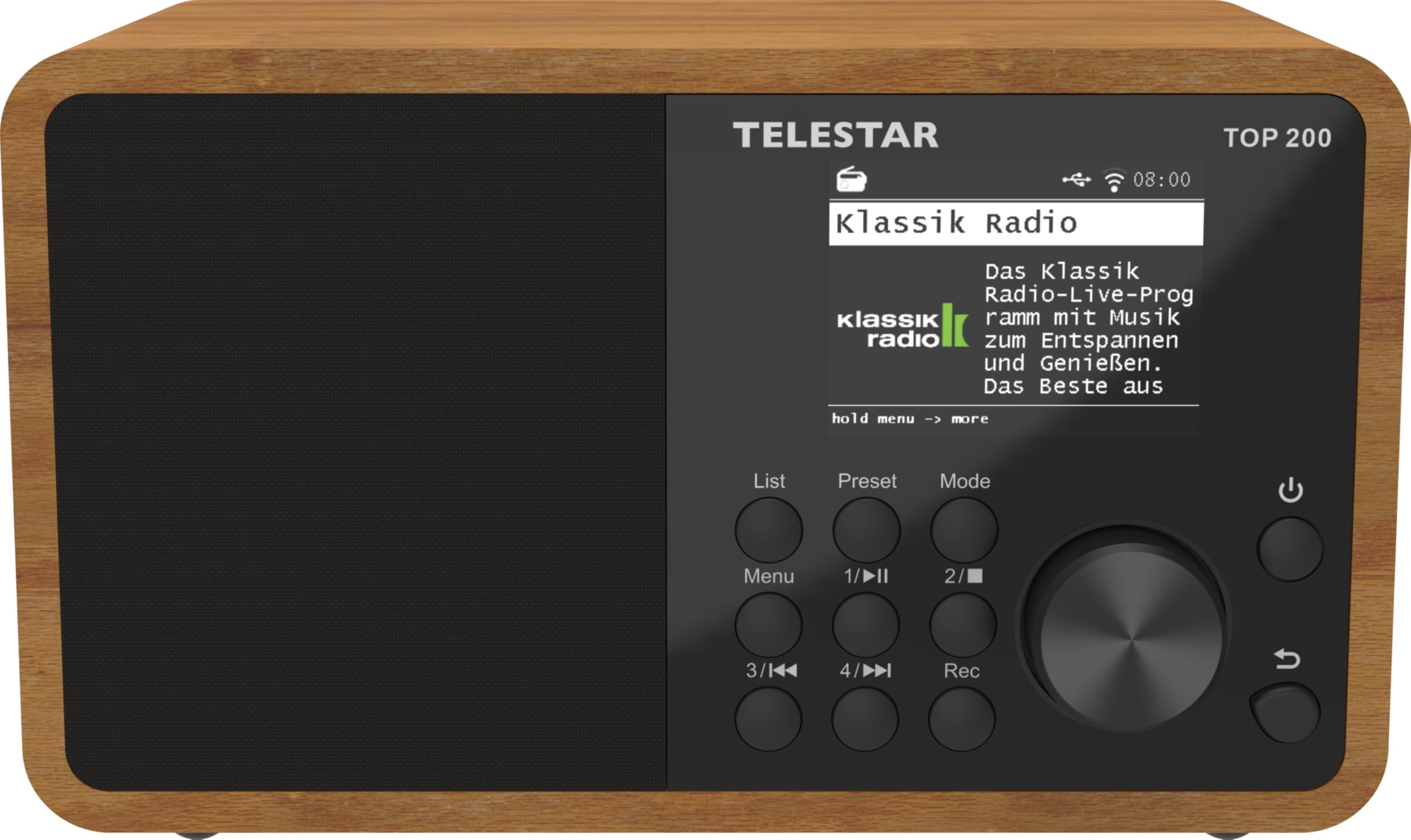 TELESTAR TOP 200 DAB+ Internetradio Bluetooth USB App Schwarz Holz