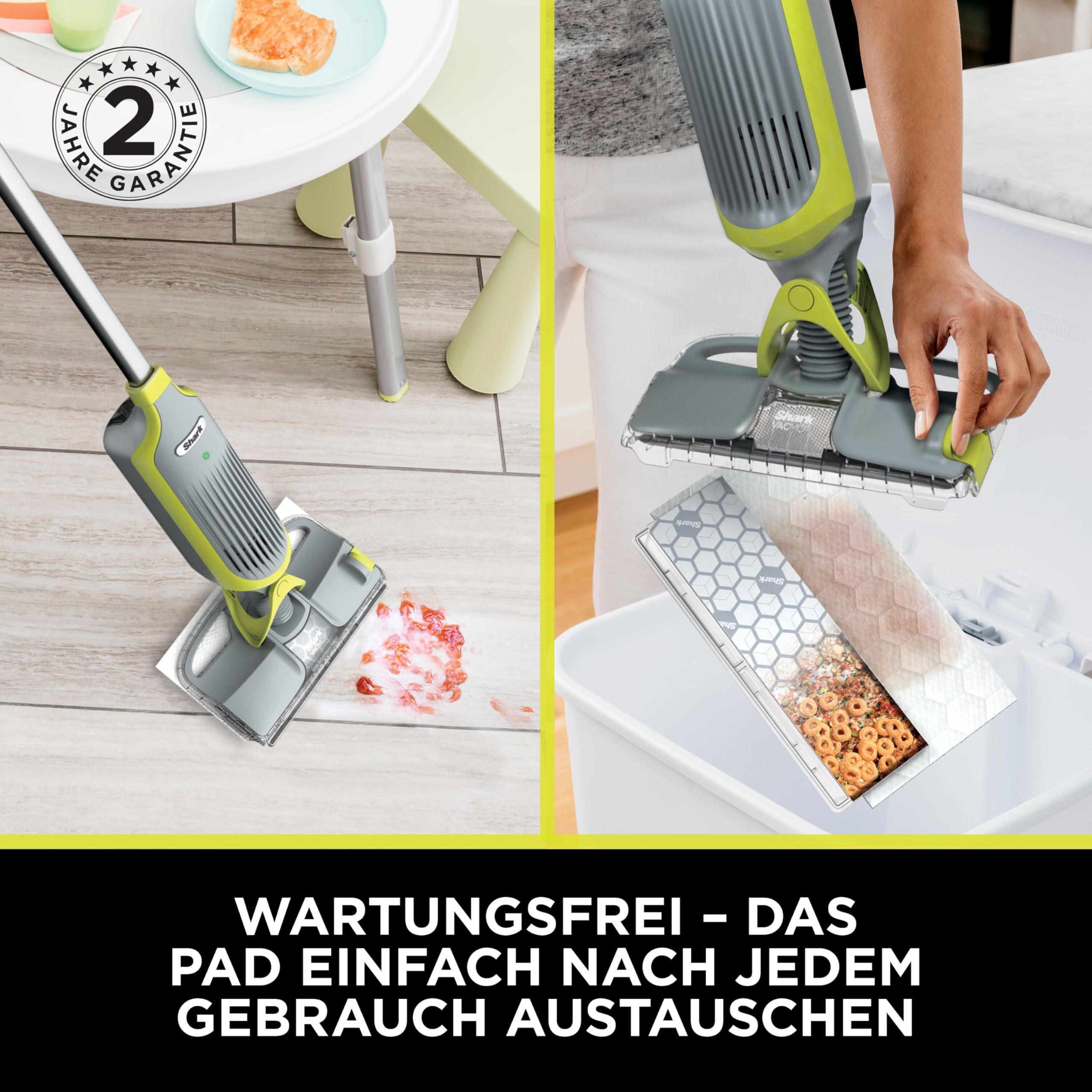 Shark VacMop Akku-Staubsauger und Wischer mit Sprühfunktion für Hartböden