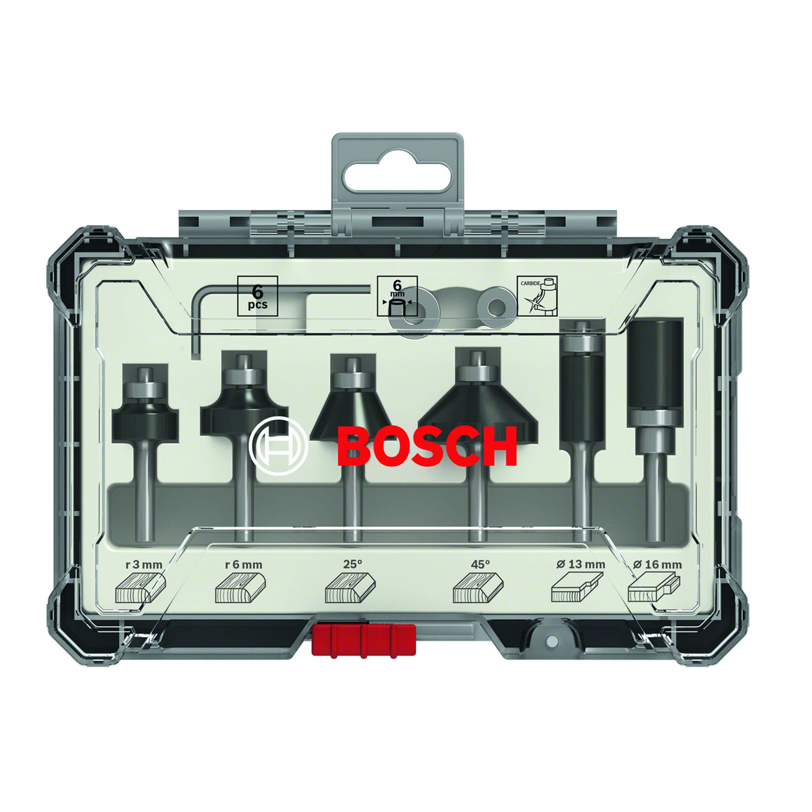Bosch Professional 6 tlg Trim Edging Set 6mm Schaft Fraeser-Satz Hartmetall