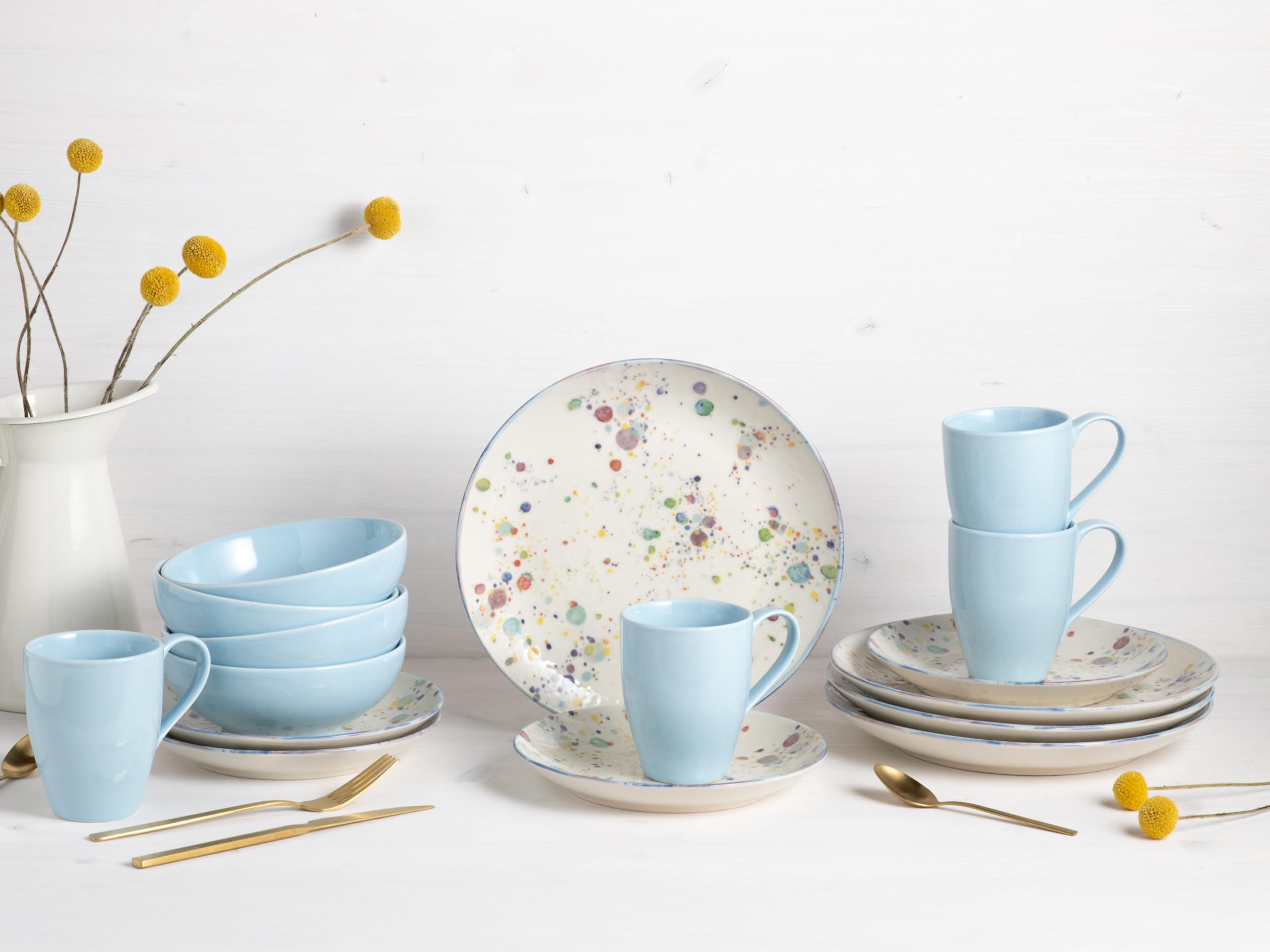 CreaTable, 24256, Serie Candy Drops, 16-teiliges Geschirrset für 4 Personen
