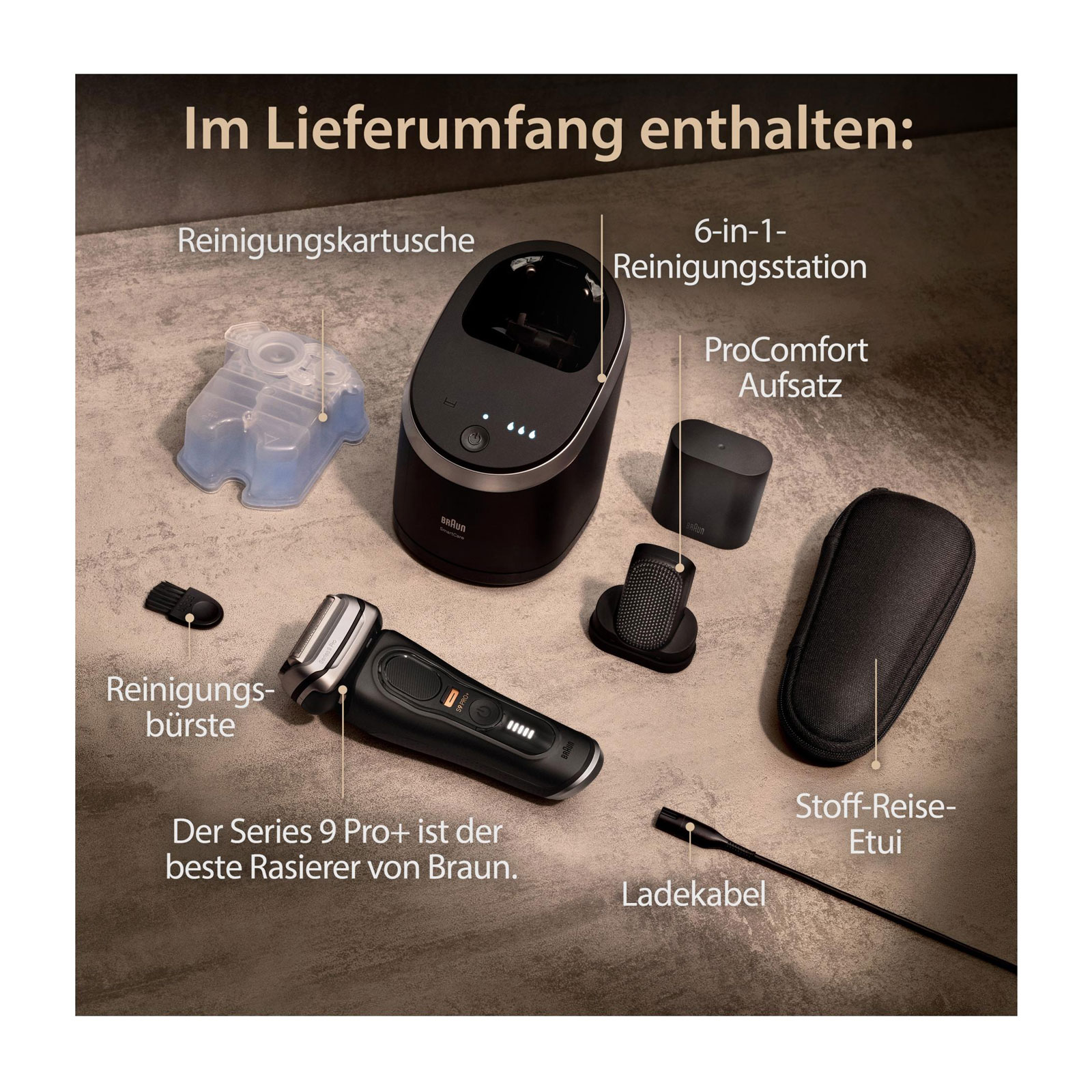 BRAUN Herrenrasierer Series 9 Pro+ 9590cc ProComfort Aufsatz