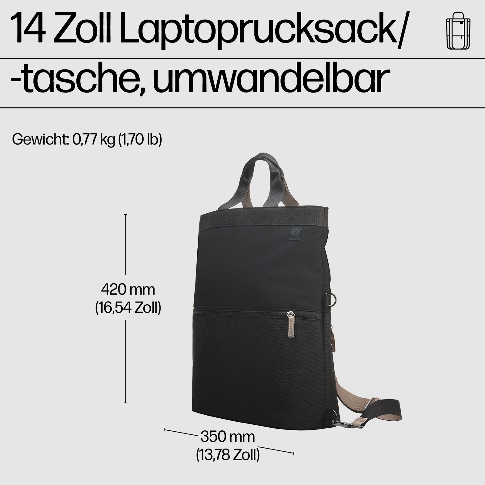 HP 14 Zoll Convertible Laptop-Rucksack-Tasche HP 14 Zoll Convertible Laptop-Rucksack-Tasche