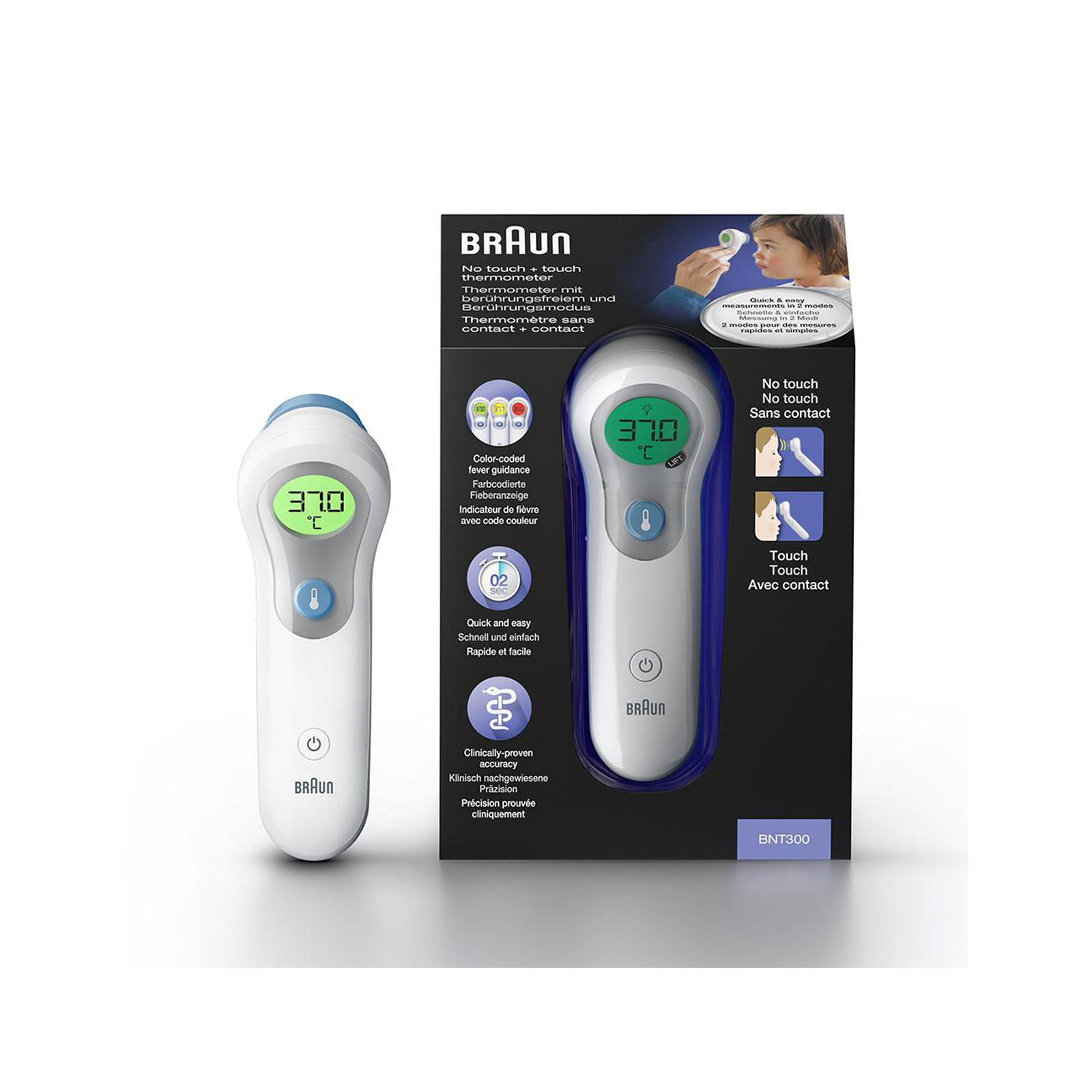 Braun BNT300 No touch + touch Fieberthermometer Braun BNT300 No touch + touch Fieberthermometer