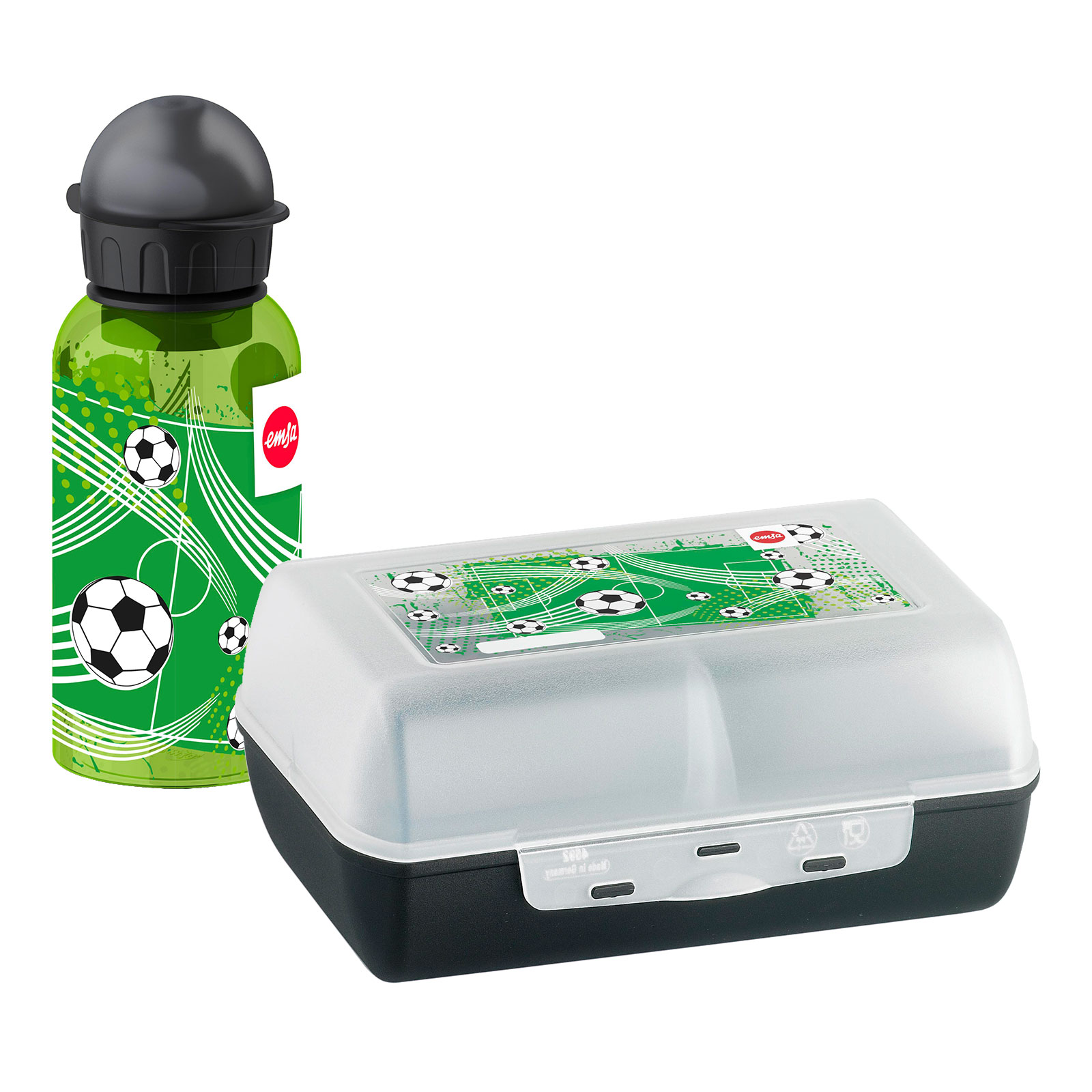 EMSA 518140 Kids Tritan Set Trinkflasche und Brotdose Soccer