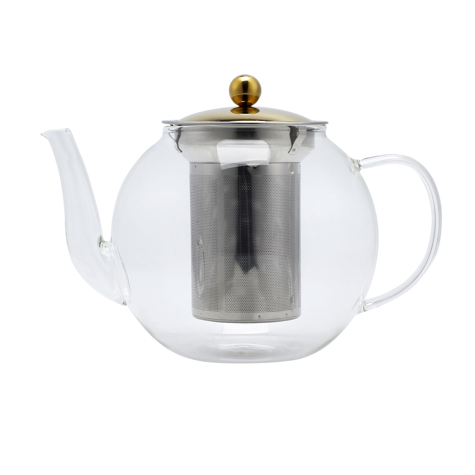Echtwerk Teekanne aus Glas, silber