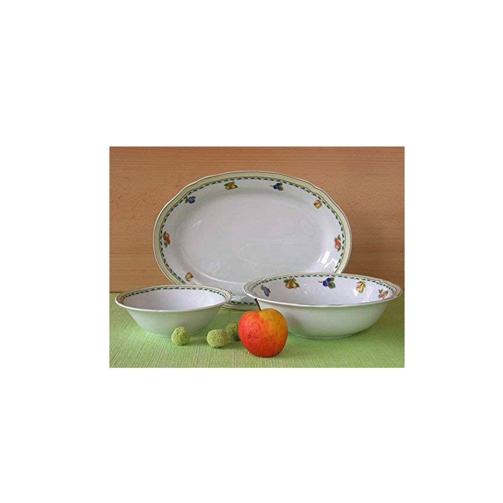 Alba Obst Servierset 2 Schüssel 1 Platte 3 tlg Porzellan CreaTable 13126 Alba Obst Servierset 2 Schüssel 1 Platte 3 tlg Porzellan CreaTable 13126