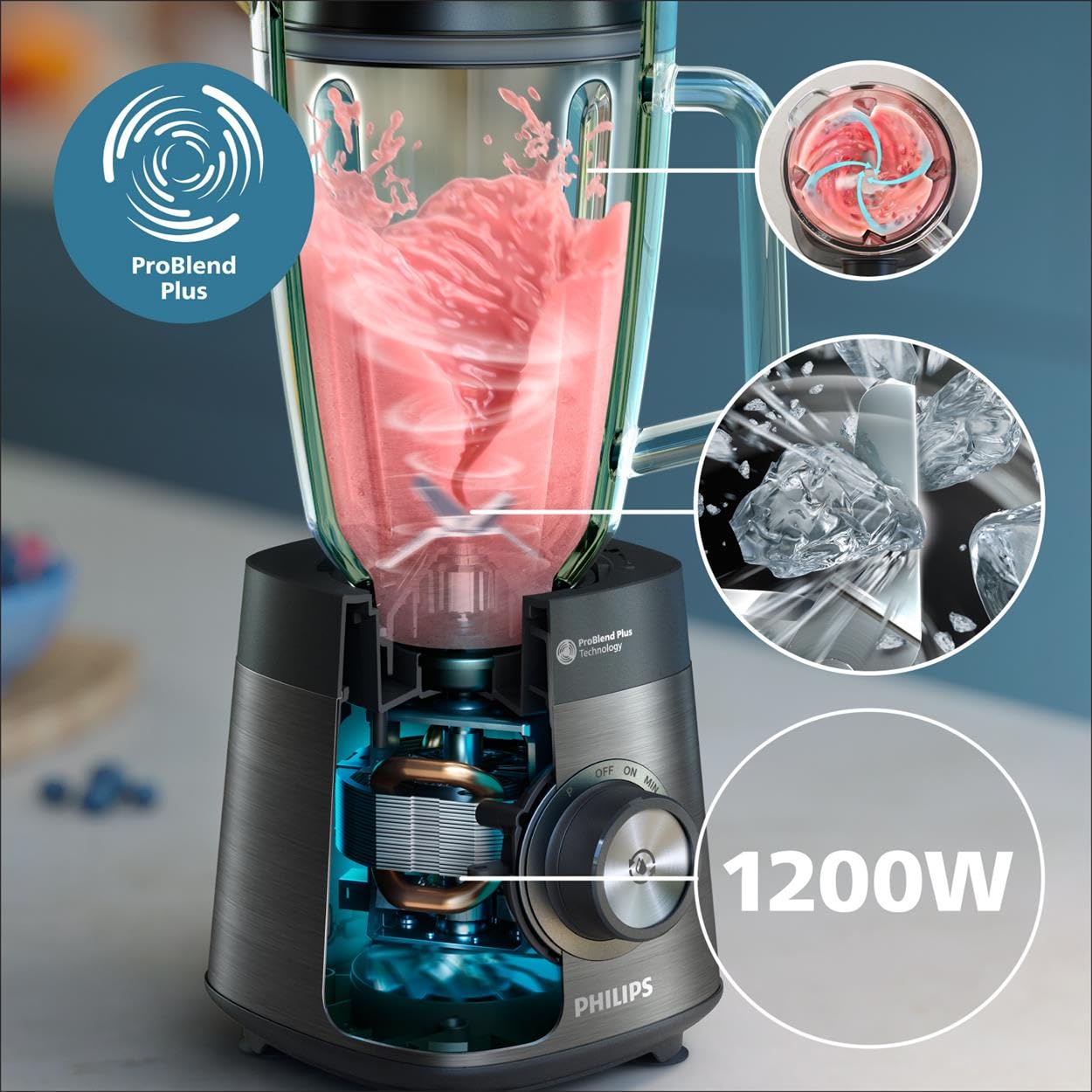 Philips 5000-Serie HR3041/00 Standmixer inkl. Blend-and-go-Behälter