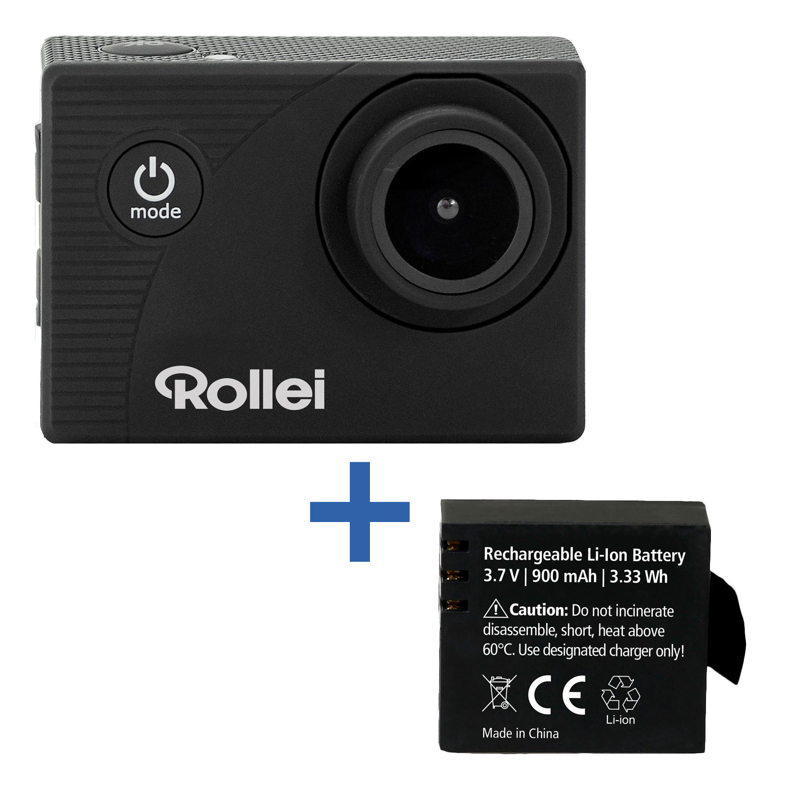 Rollei Actioncam 372 Schwarz + Akku