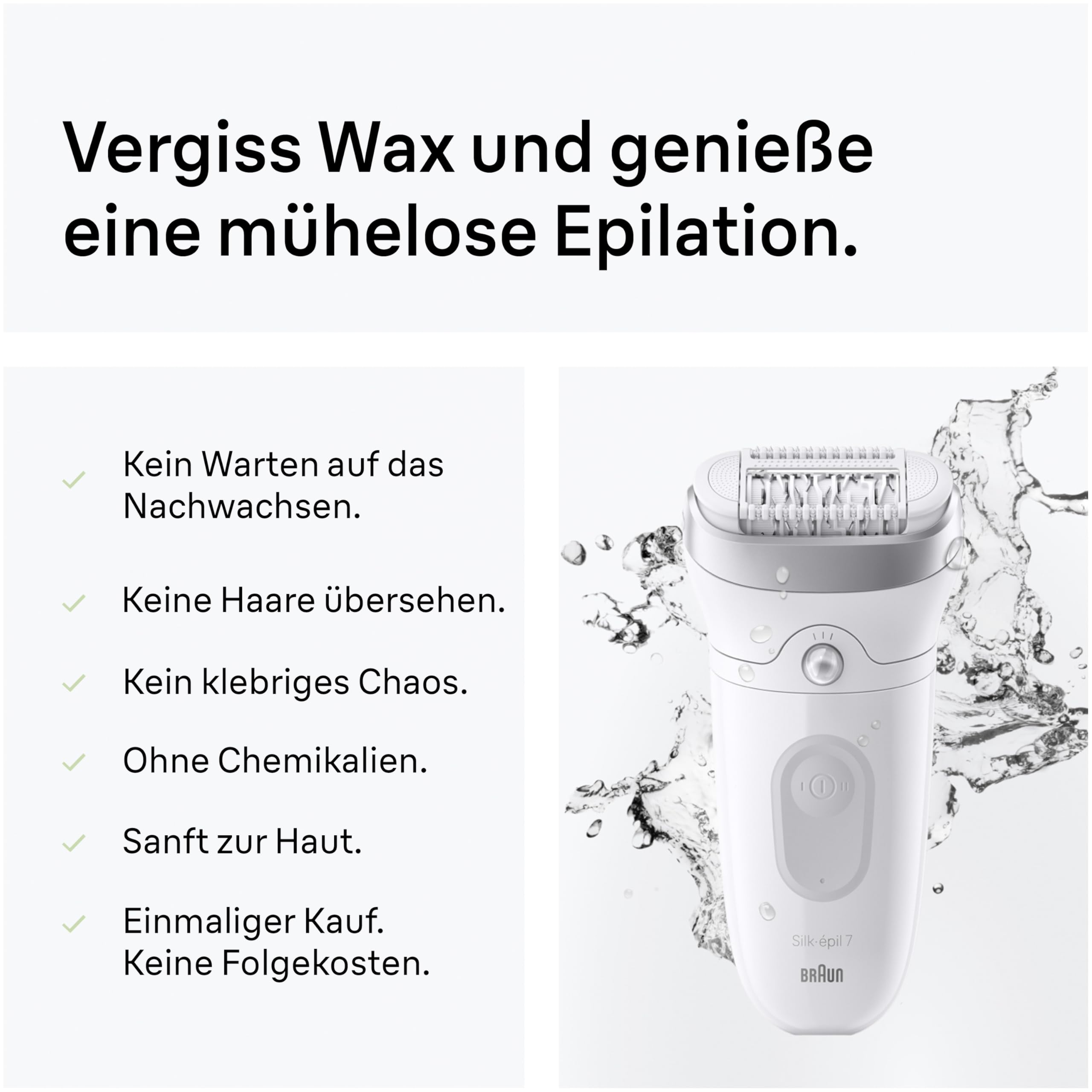 Braun Silk·épil 7, Epilierer Damen mit Breitem Kopf